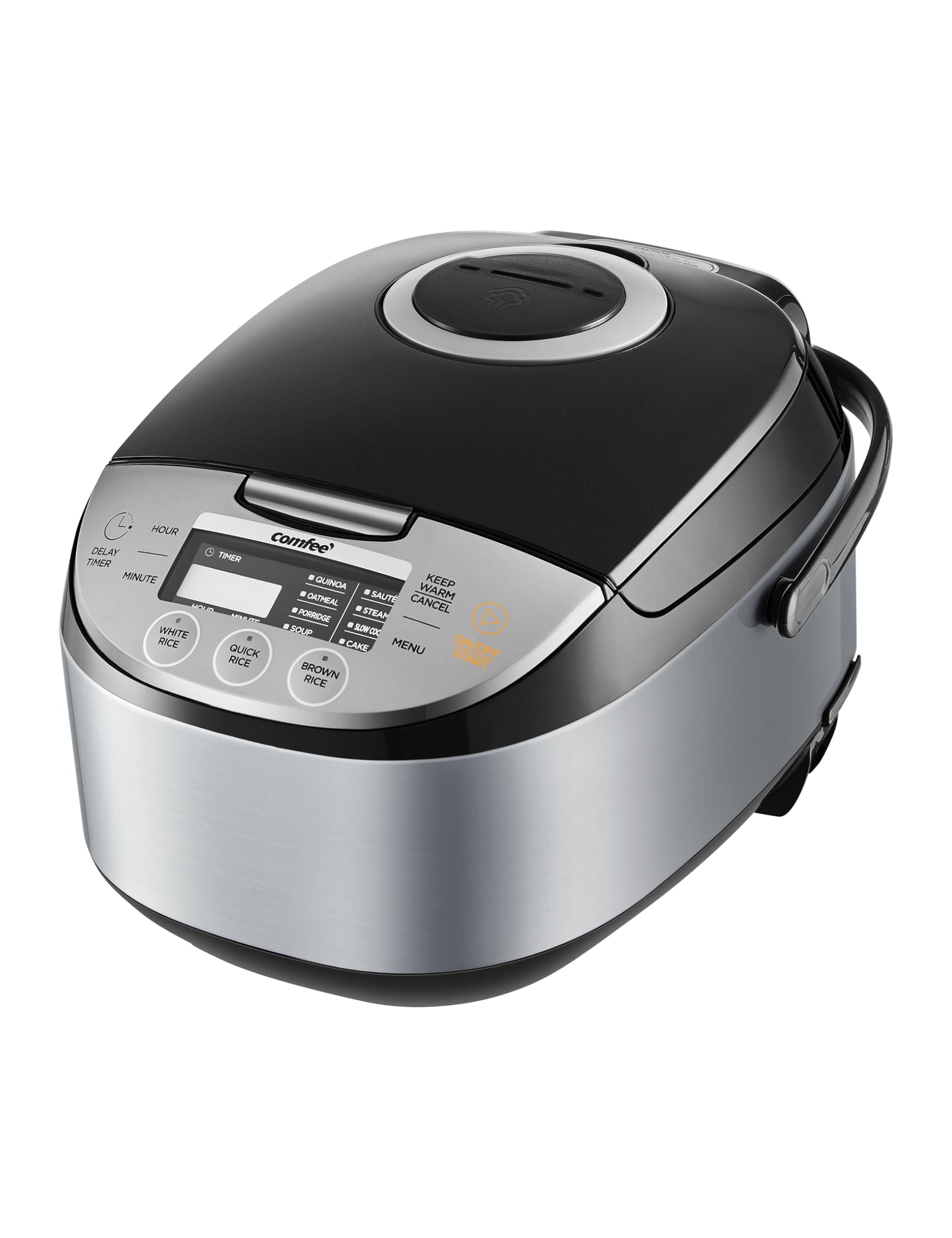 Rice Cooker 12 Cups Cooked/6 Cups Uncooked, Portable Non-Stick Rice Maker, Japanese Rice Cooker with Fuzzy Logic Technology, 24-Hour Timer Delay, 11 Presets, Steamer, Fast Cooker, Grain Cooker, Black