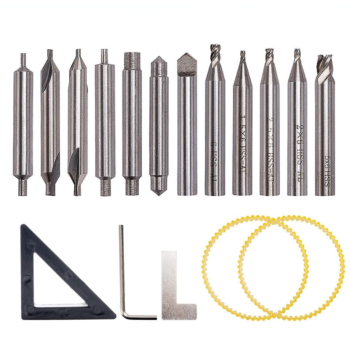 12pcs HSS Milling Cutter Drill Bit Set Locksmith Tools Vertical Spare Parts For Key Cutting Machine COD