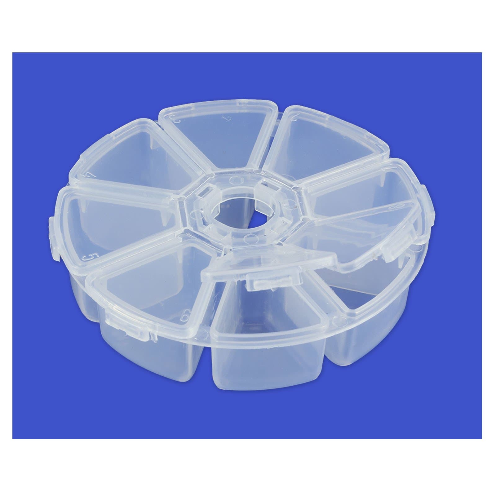 8 Compartment Round Storage Box For Beads or Other Small Items