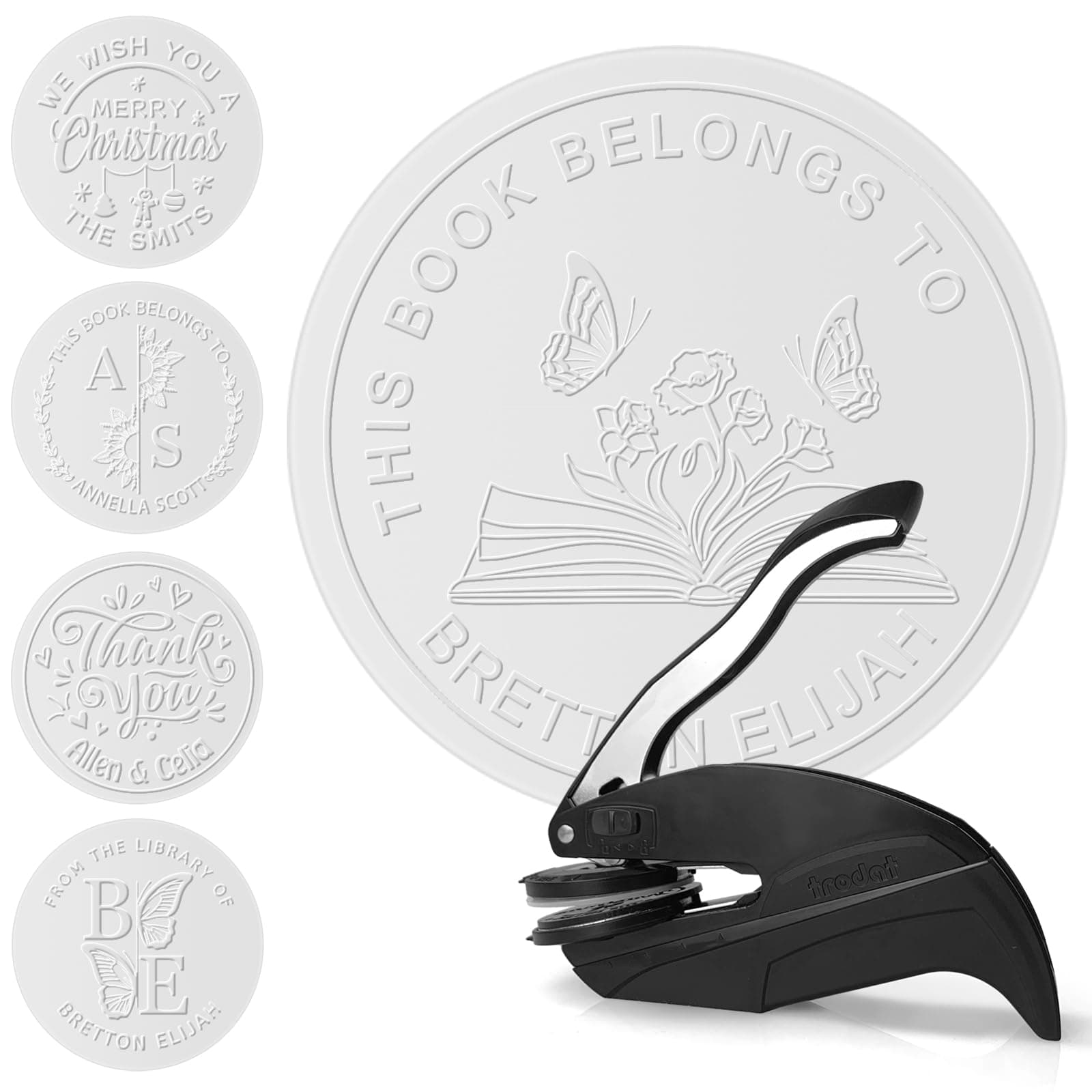 Book Embosser Personalized Round Embosser Custom Library Stamp Personal Seal Gifts for Readers Library