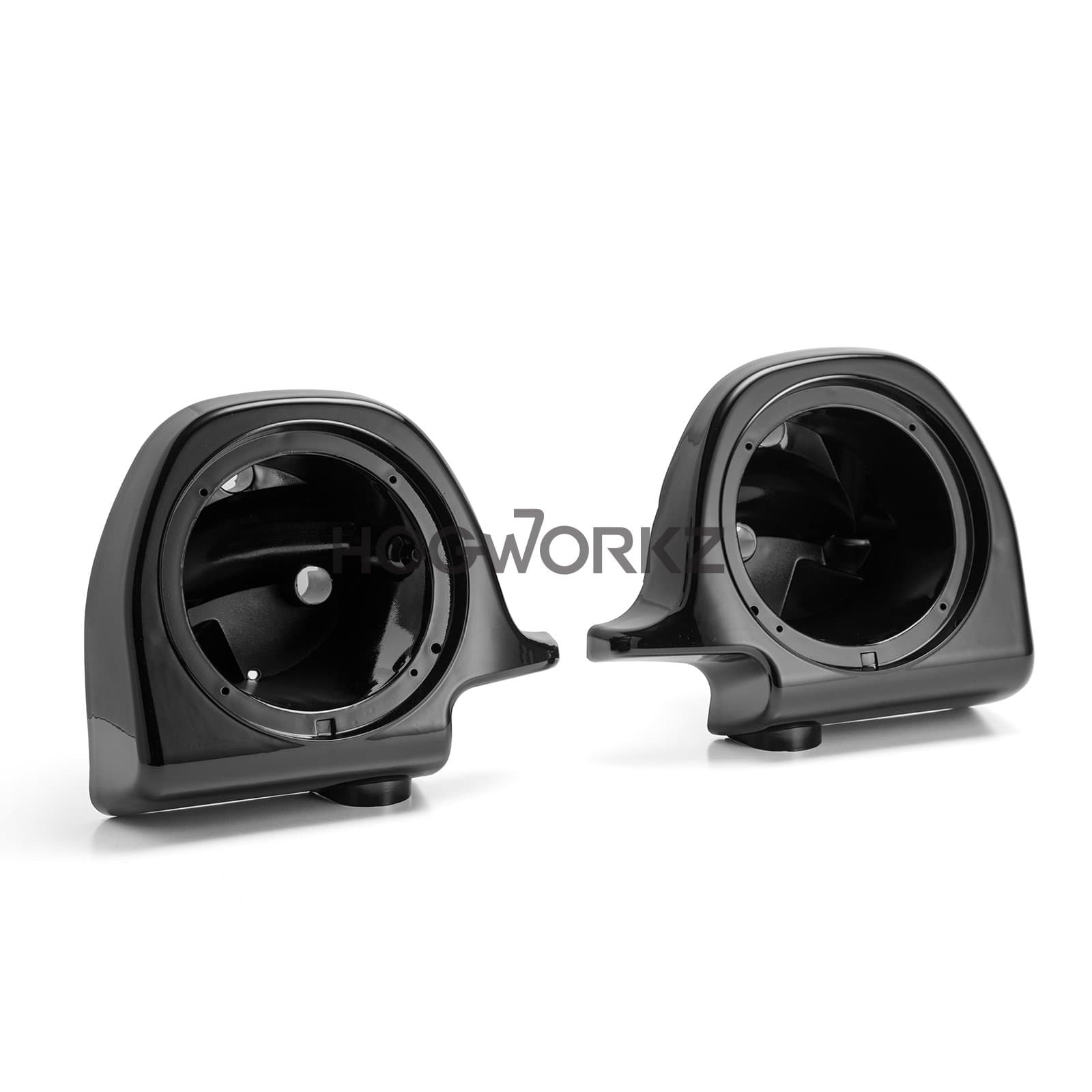 HOGWORKZ 6.5" Speaker Mount Pods for Harley Lower Vented Fairing '94-'13 Vivid Black