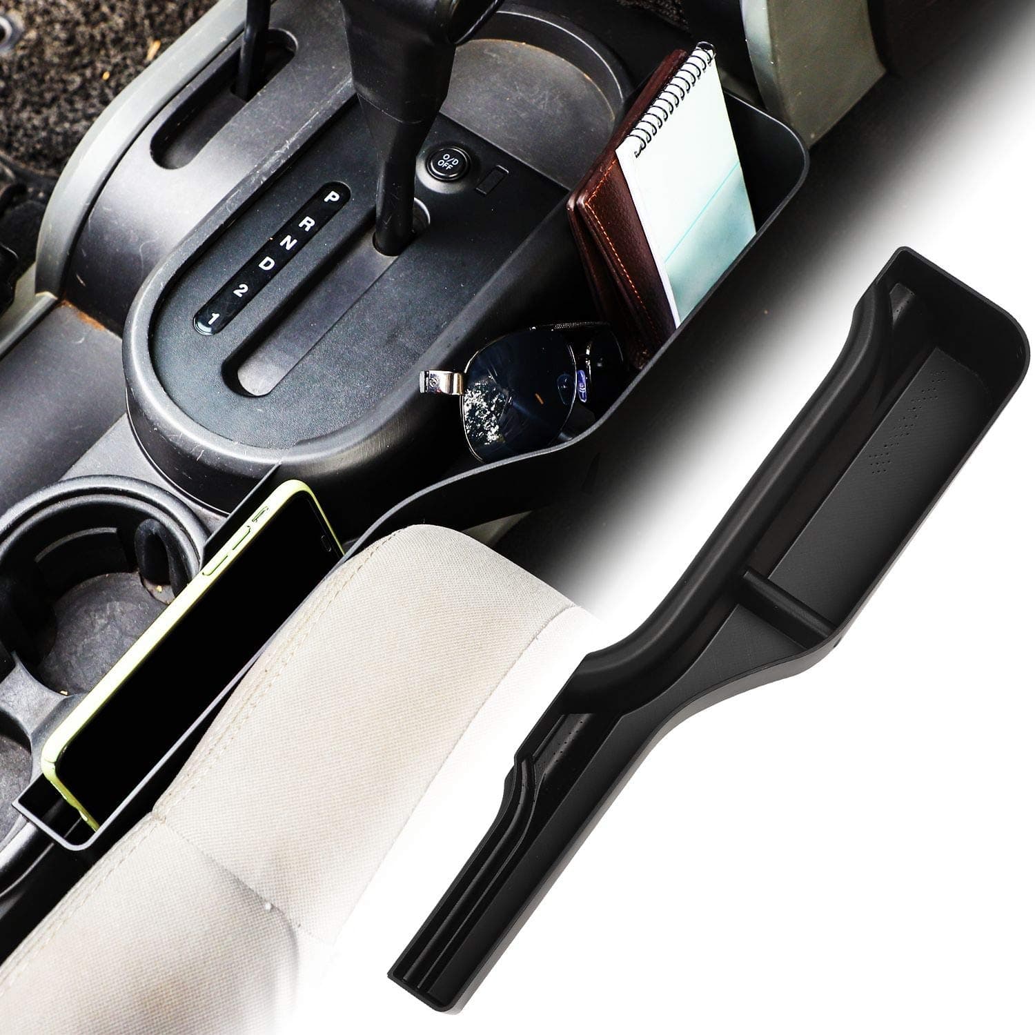 Storage Tray Gear Shift Storage Organizer Interior Accessories for 2007-2010 Jeep Wrangler JK JKU, Black