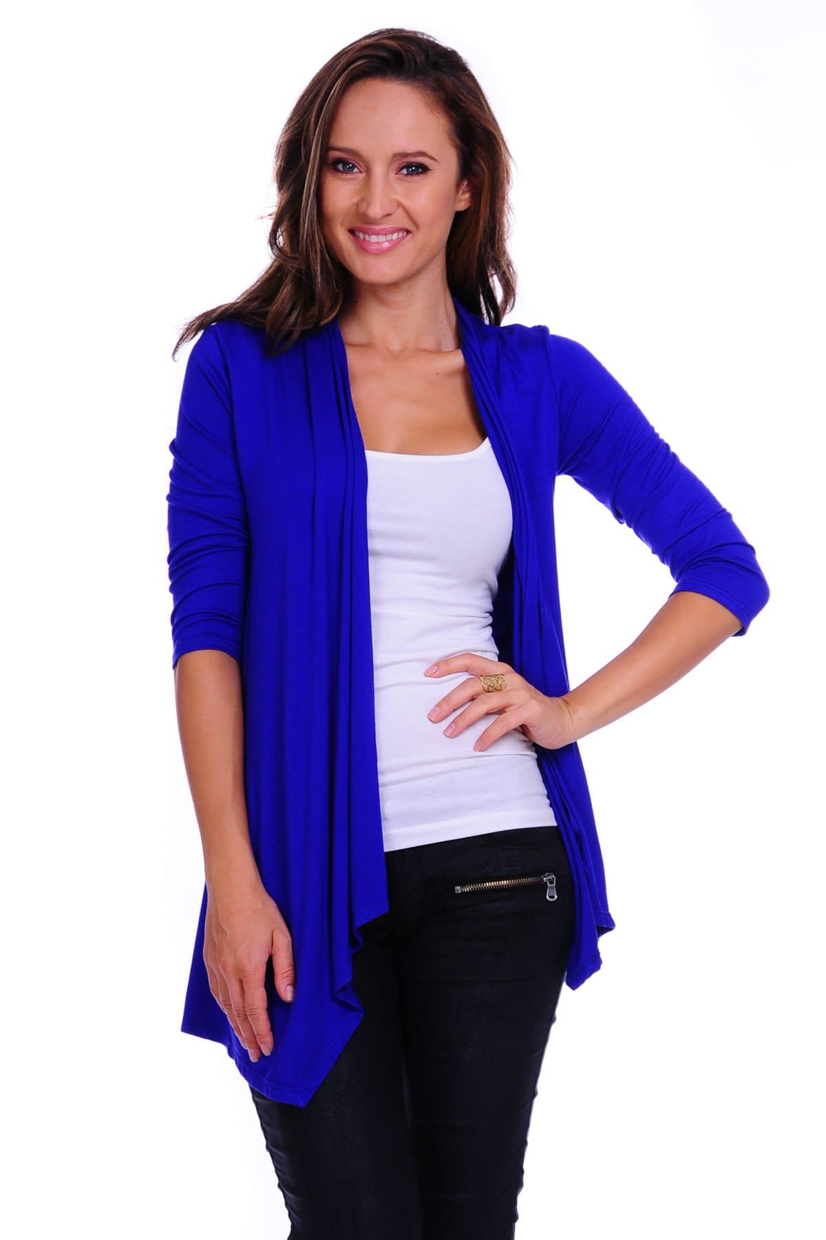 SR Women's Basic Various Style Sleeve Open Cardigan (Size: Small-5X)
