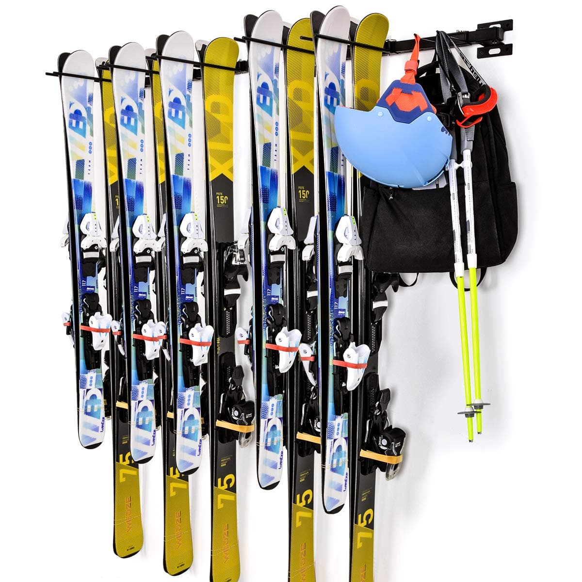 Sunix Ski Wall Storage Rack, Ski and Snowboard Storage Rack for Home and Garage Ski Wall Mount Hold up 10 Pairs, 2 Pack