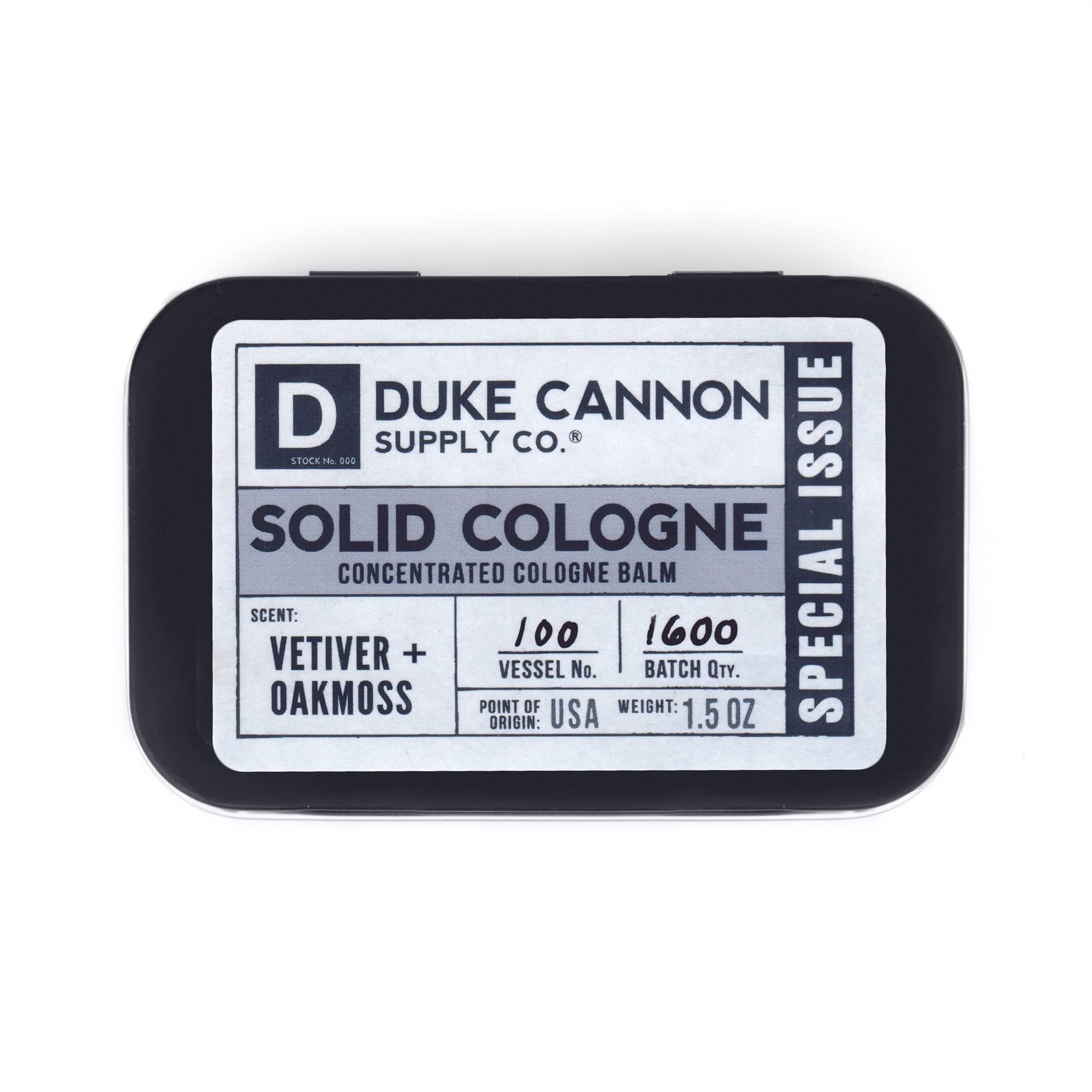Duke Cannon Solid Cologne Special Issue - Vetiver + Oakmoss, Assortment, Pleasant, 16 Oz