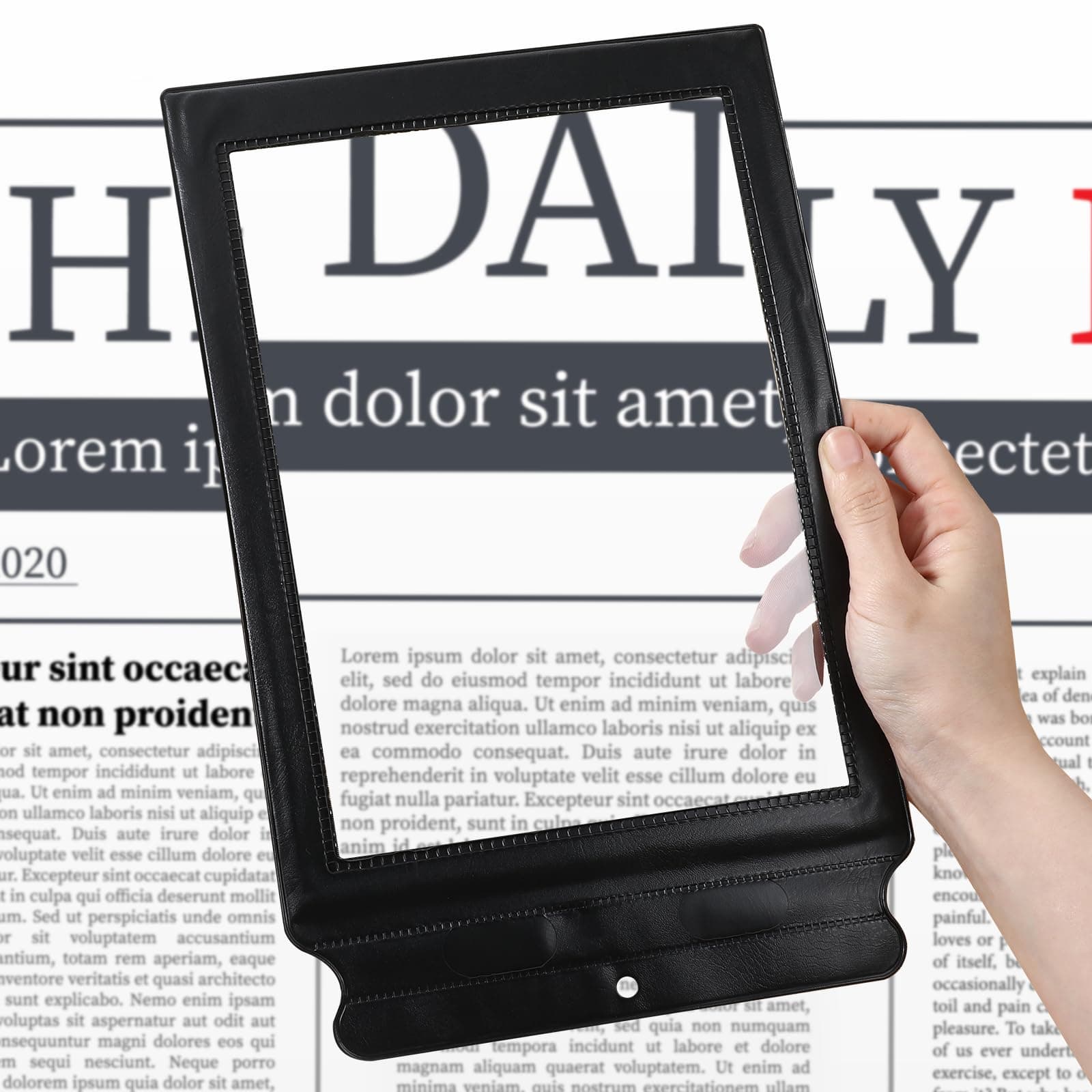 5X Full Page Magnifying Glass for Reading, Bendable Handheld Magnifying Glass, 8.8x6.3 Inch Perfect Visual Perfect Magnifier Perfect for Small Prints, Aging Eyes, Low Vision, and Seniors