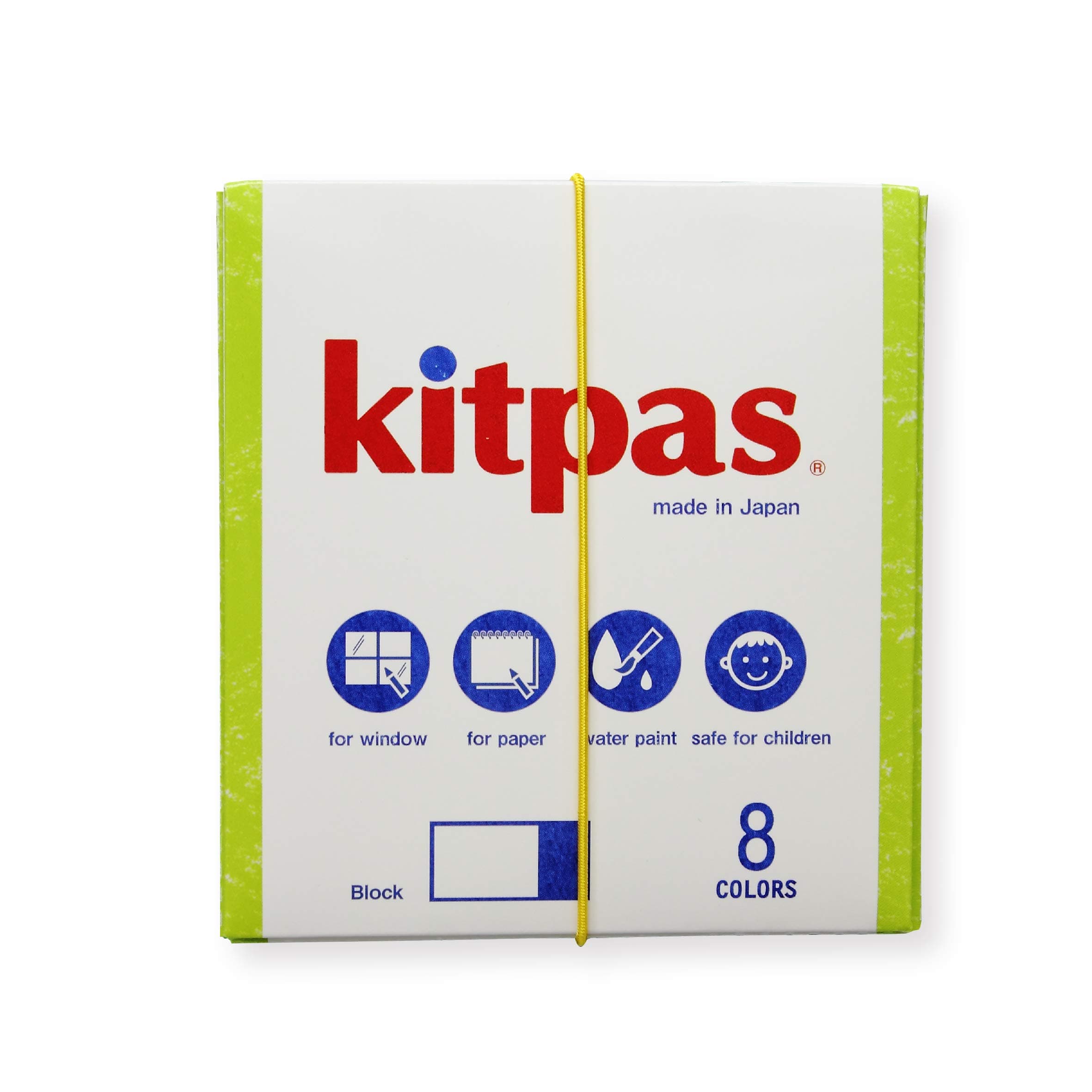 Kitpas Crayon Block 8 Colours - Bright, Bold Crayons for Almost any Surface including Paper, Glass and Mirrors