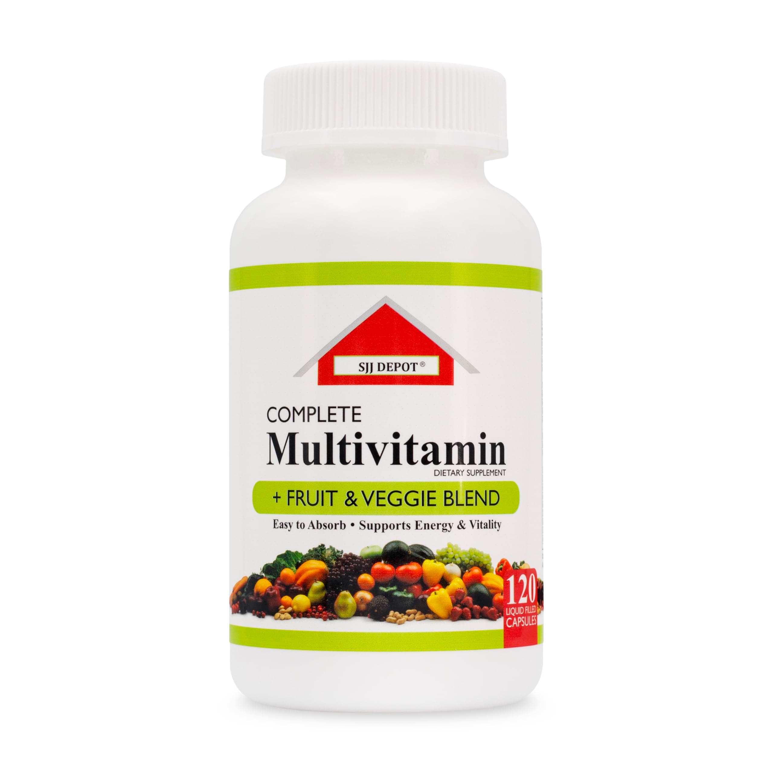 120 Multivitamin Fruit and Vegetable Liquid Capsules, Loaded Multivitamins, Supplements, Multiple Vitamin has Many Antioxidants, Daily Women Men Senior Adult Multi Vitamins