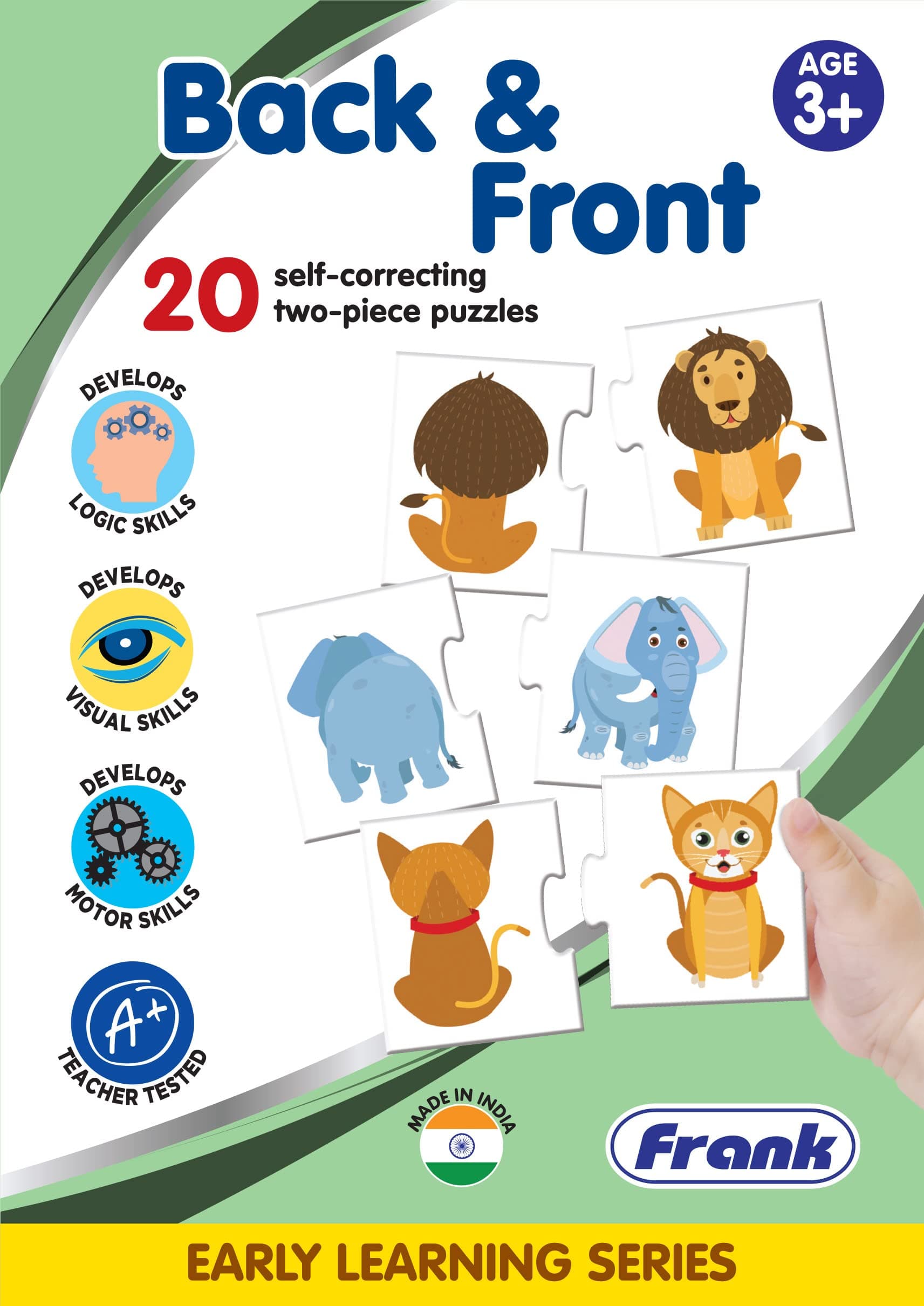 Frank Back & Front – Early Learning Puzzles for Kids for Age 3, 4, 5, 6, 7-20 Self-Correcting 2 Pcs Puzzle | Brain Booster Educational Fun Toys for Focus and Memory | Gifts for Kids - 40 Pieces