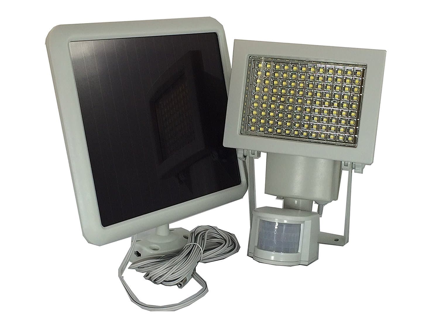 FORCETEKDATA108 SMD LEDs Bright Outdoor Solar Motion Sensor Light - White, 1100 lumen, Time and 3 Intelligent Modes Adjustable, Waterproof For Wall, Patio, Garden, Landscape, Deck, Shed, Lawn