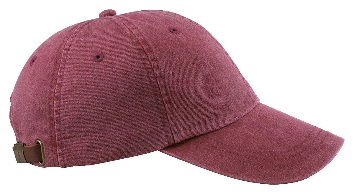 Cap 6-Panel Low-Profile Washed Pigment-Dyed Baseball Cap, Burgundy, OS