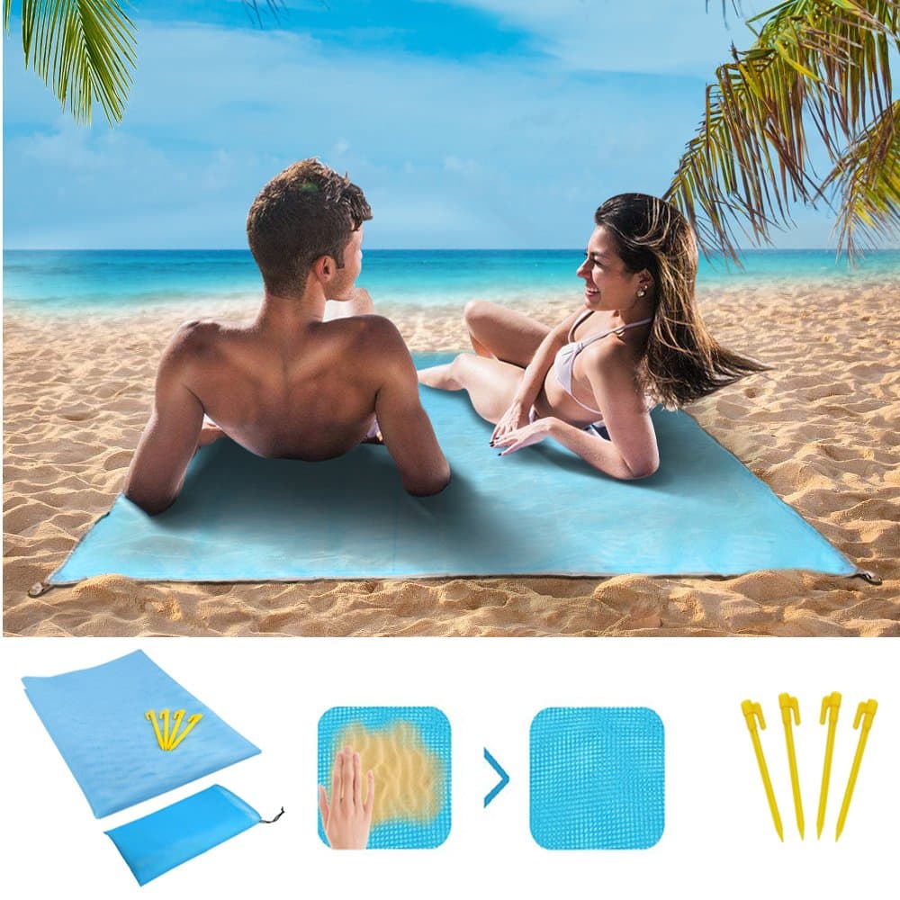 LOWELLTEK Sand Free Beach Mat, Sand Proof mat is Easy to Clean and dust Prevention, Perfect for The Outdoor Events with Your Family