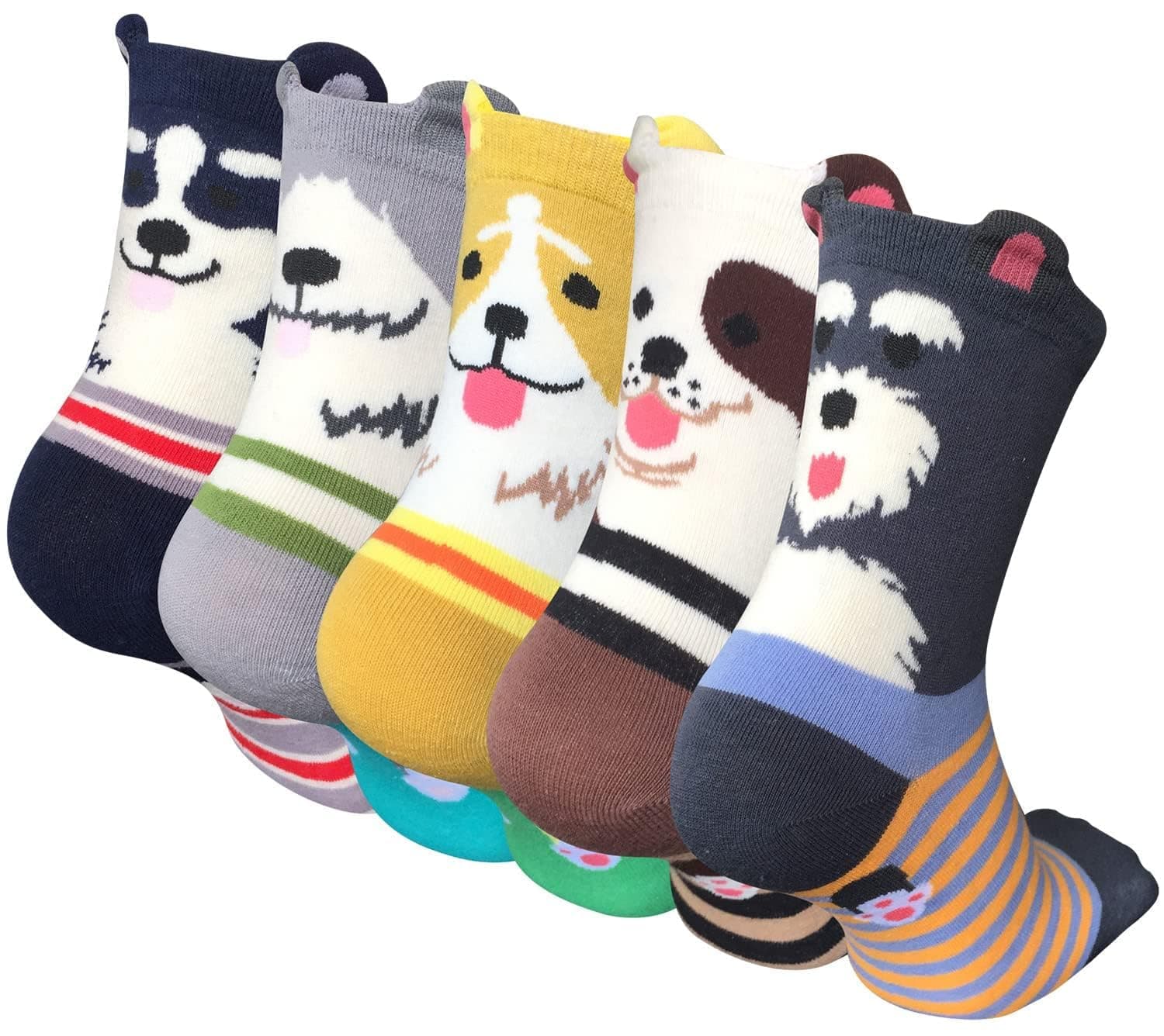 Womens Funny Socks Cozy Cute Printed Patterned Fun Socks Novelty Cat Dog Socks for Women
