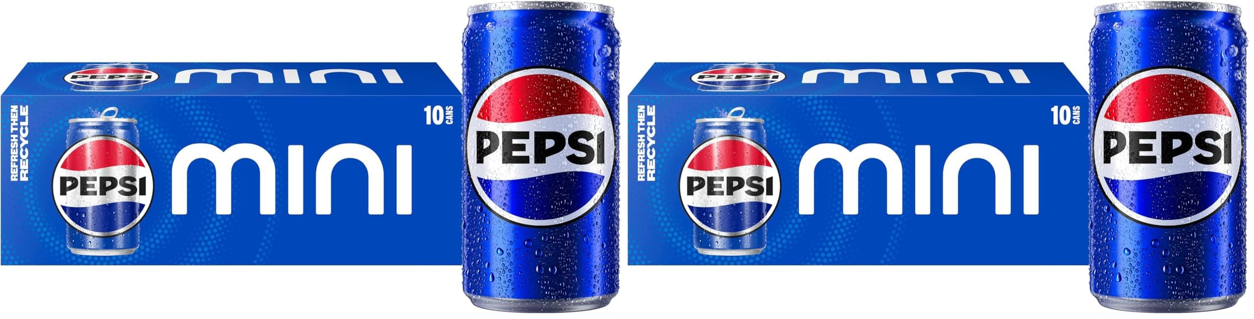 Pepsi Soda, Mini Cans | 7.5 Ounce | 20 Count