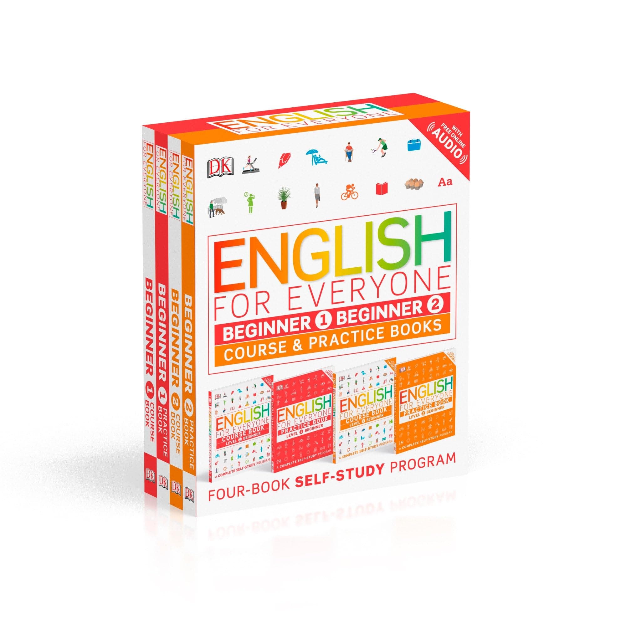 English for Everyone: Beginner Box Set: Course and Practice Books Four-Book Self-Study Program