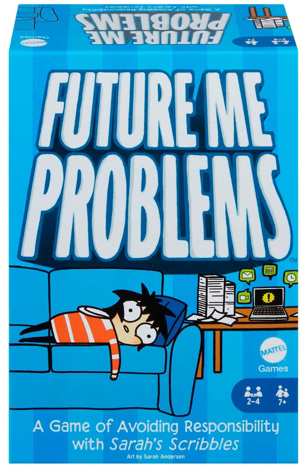 Mattel Games Sarah's Scribbles Game, Future Me Problems Card Game Includes 2 Decks of Cards, for 2-4 Players, Family and Game Nights