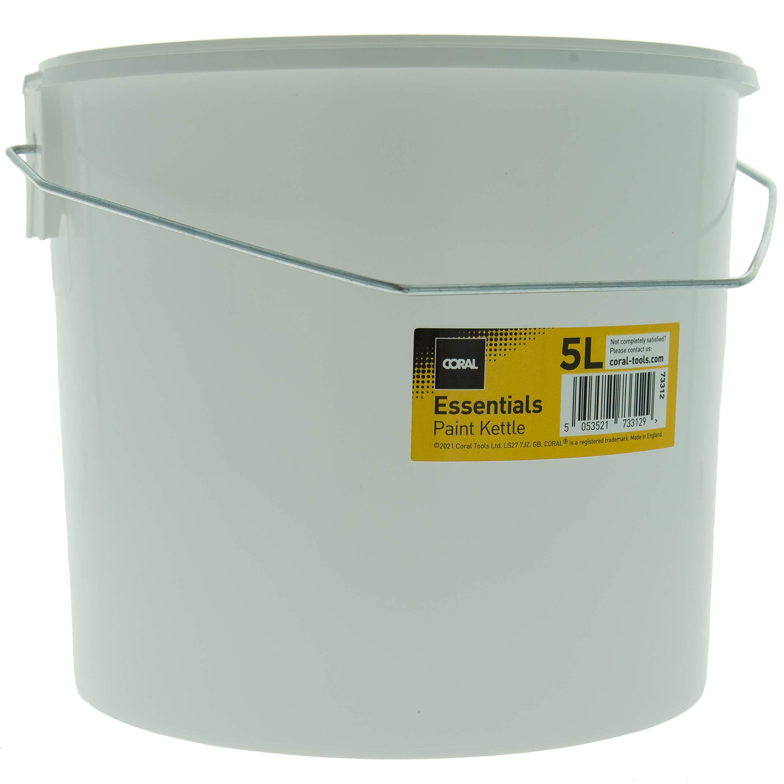 Coral 73312 Essentials Plastic Paint Kettle Container with Metal Handle for Paints and Paste 5 Litre