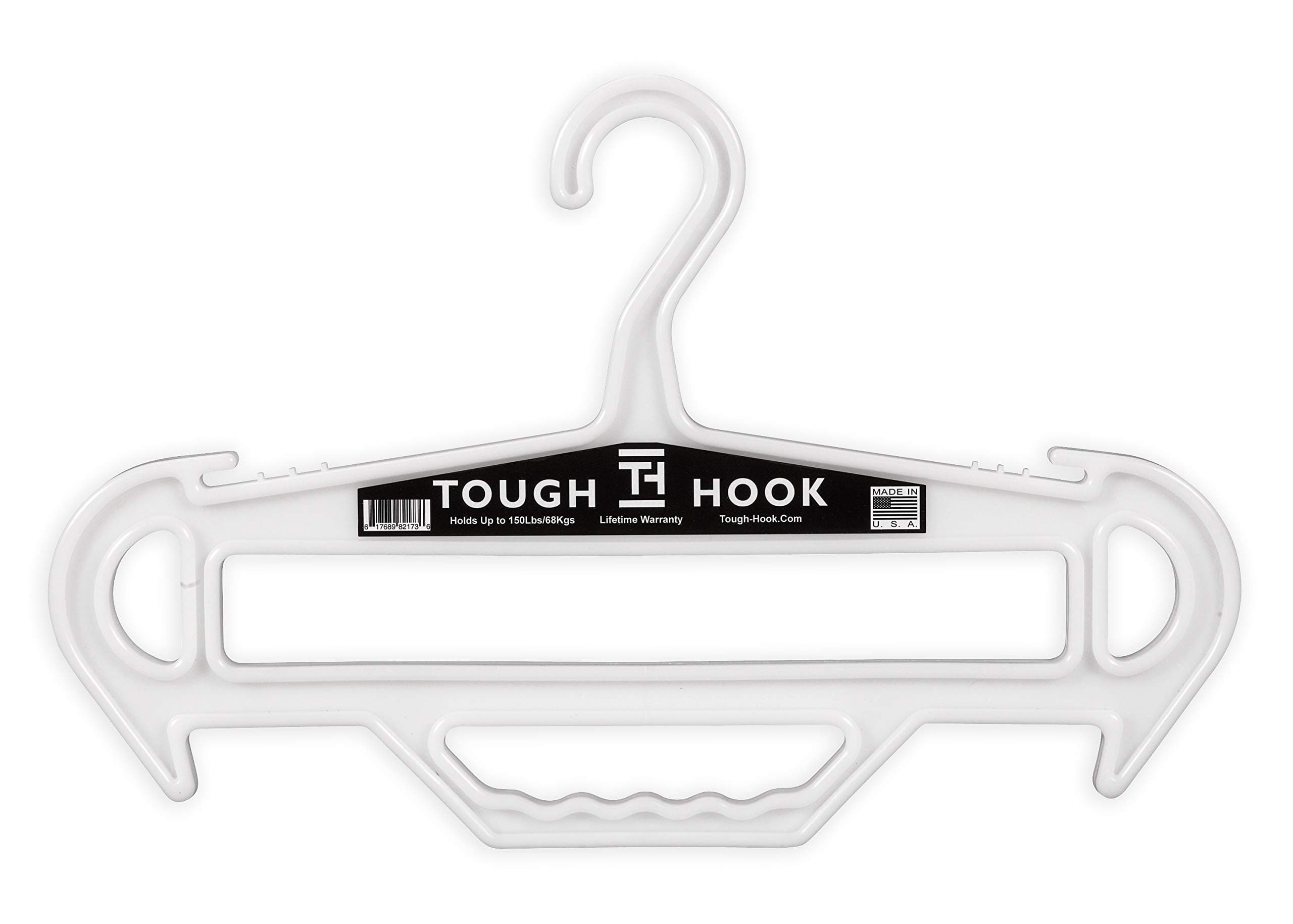 | Heavy Duty, Multipurpose Gear Hanger | 150 lb Load Capacity | Made in USA | High-Impact Plastic for Extreme Durability (White)