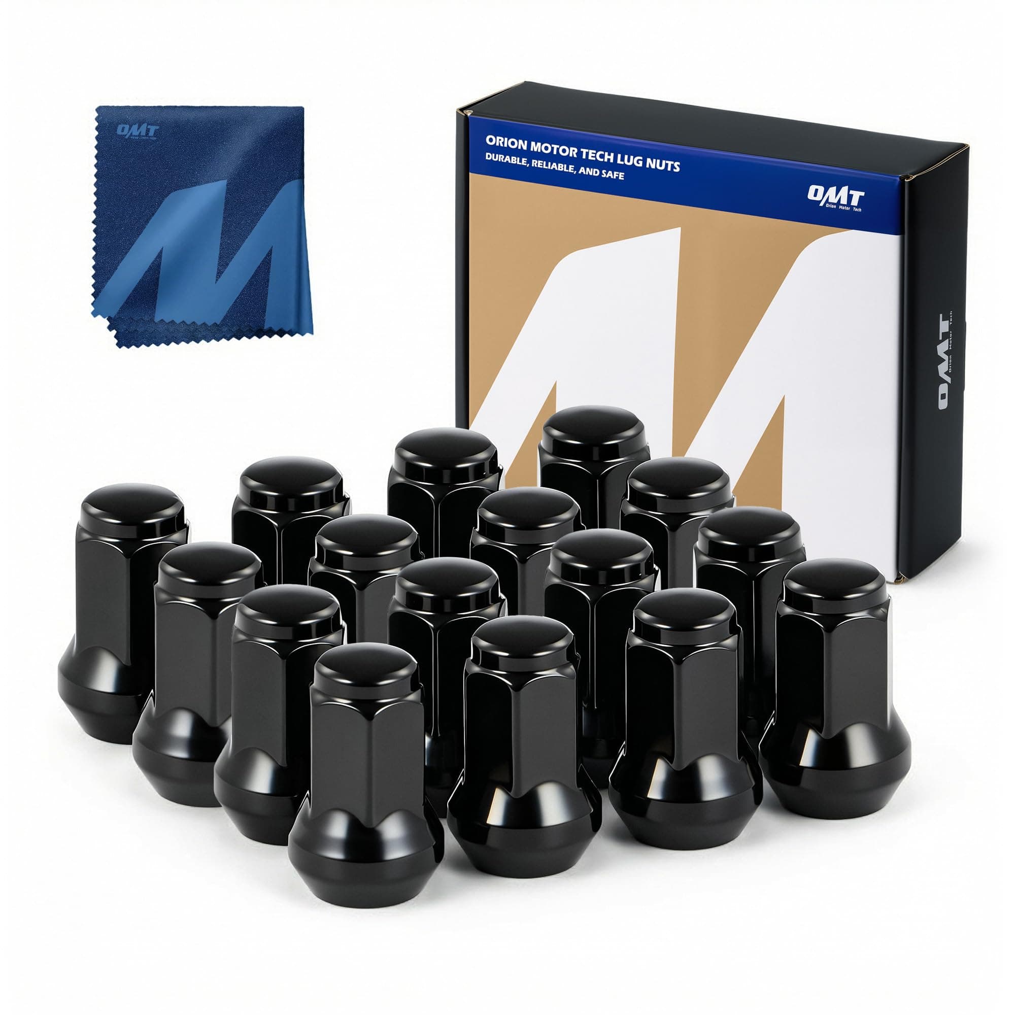 3/8"-24 Lug Nuts, ATV Cone Seat Lug Nuts 3/8x24 Thread Size Wheel Lug Nuts Compatible with Polaris Ranger 700 RZR 900xp 800 S 570 and More, Set of 16, Black