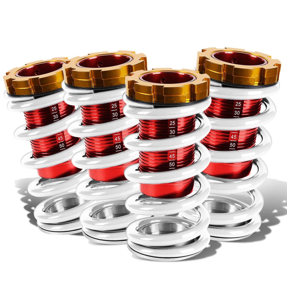 DNA MOTORING 4PCS Suspension Coilover Sleeves Spring Kit Compatible with 88-00 Civic / 93-97 Civic Del Sol / 88-91 CRX / 90-01 Integra, White, COIL-HC88-T11-WH