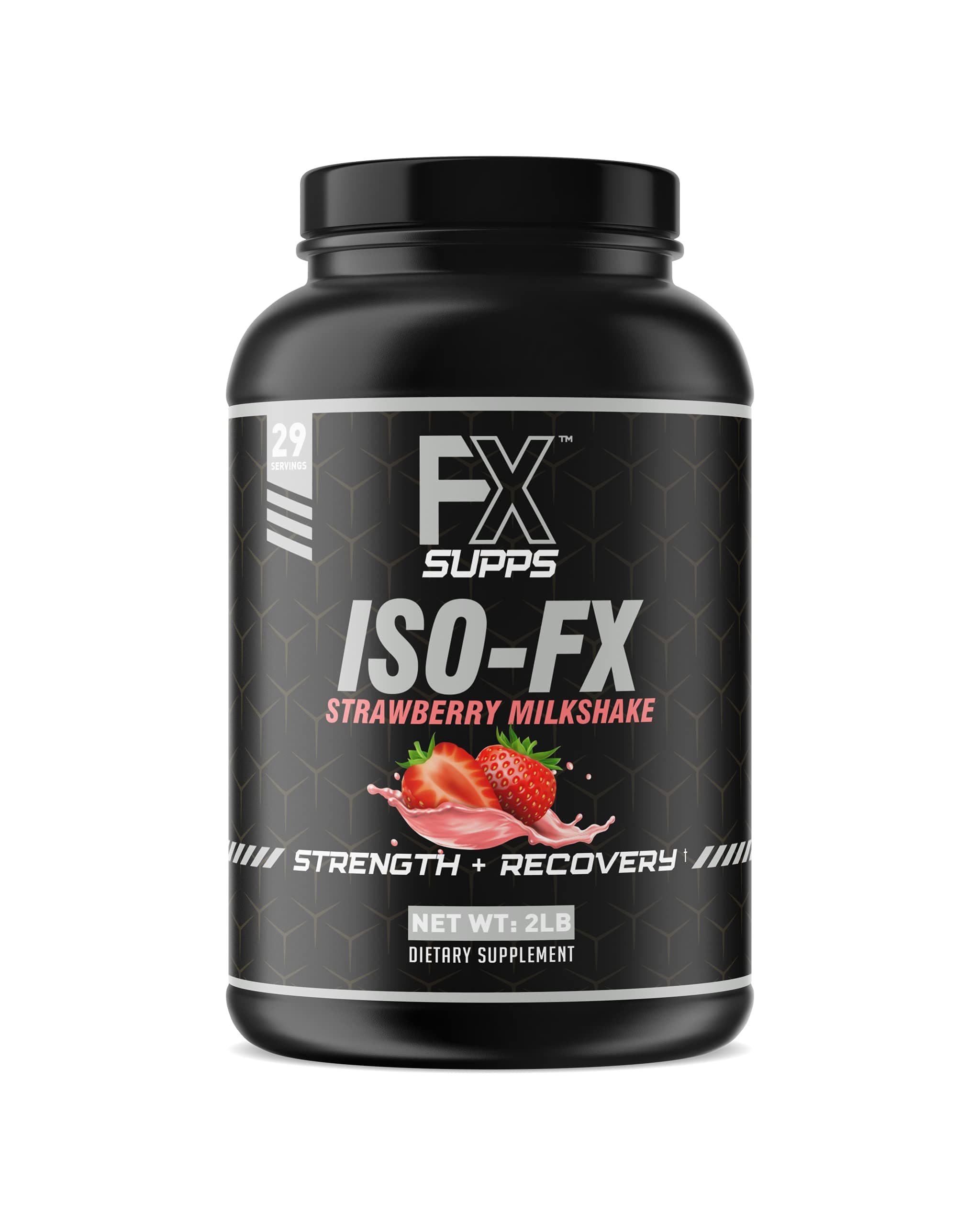 FX SUPPS ISO-FX 100% Isolate Whey Protein Powder (Strawberry) Ideal Post Workout Recovery Supplement with Complex BCAA & EAA Blend for Men and Women, Supports Muscle Recovery and Growth, 2.0 Pound