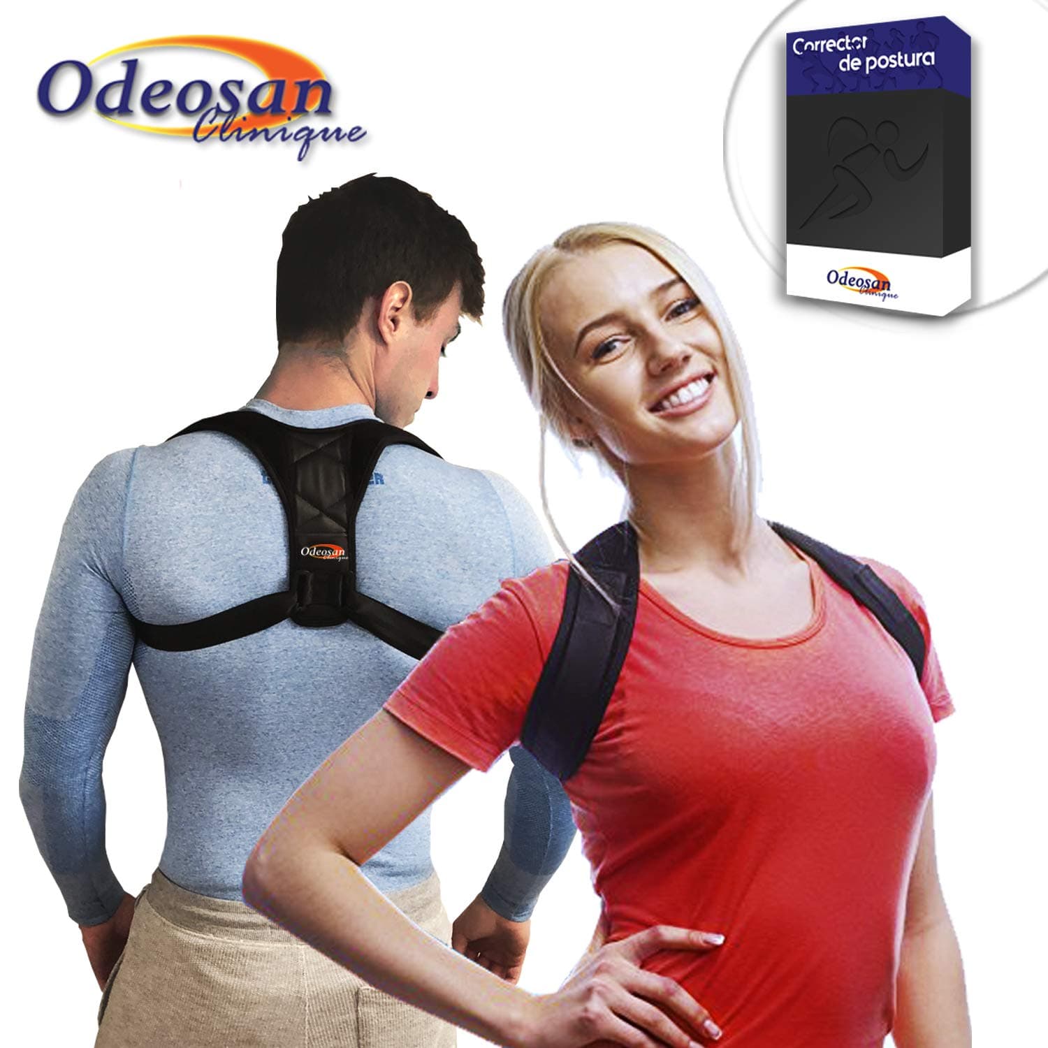 Odeosan Clinique Posture Corrector for Back, Shoulder and Clavicle Men and Women | Quality Adjustable Unisex Support to Improve Posture and Pain Relief | Spine and Trunk Support Kyphosis