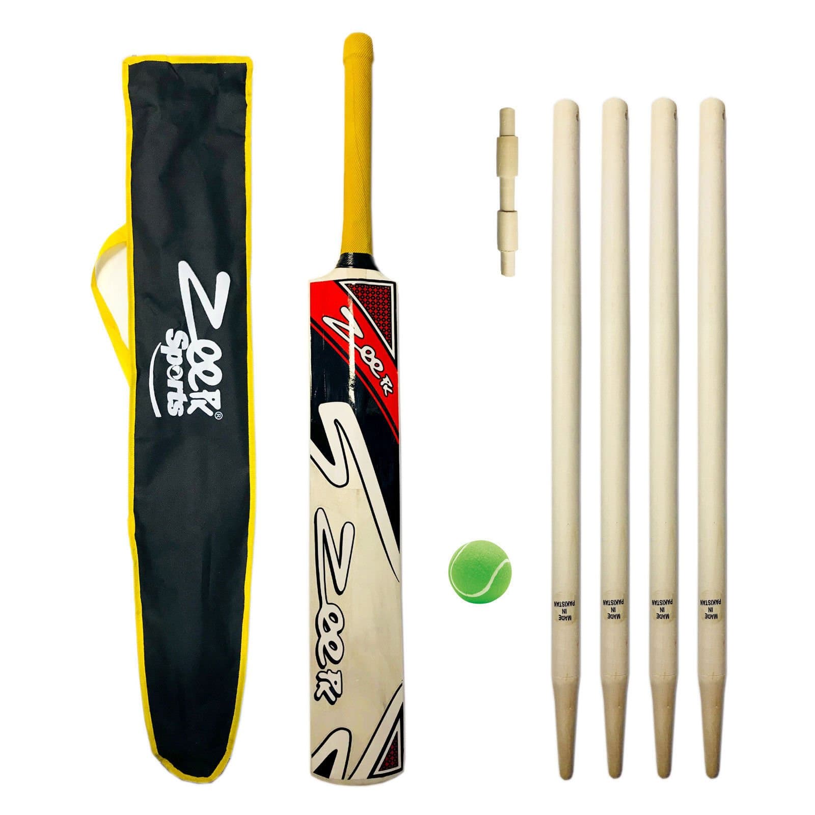 Complete Junior Cricket BAT KIT for Kids Age 8-14 Years Kashmir Willow BAT + WICKETS