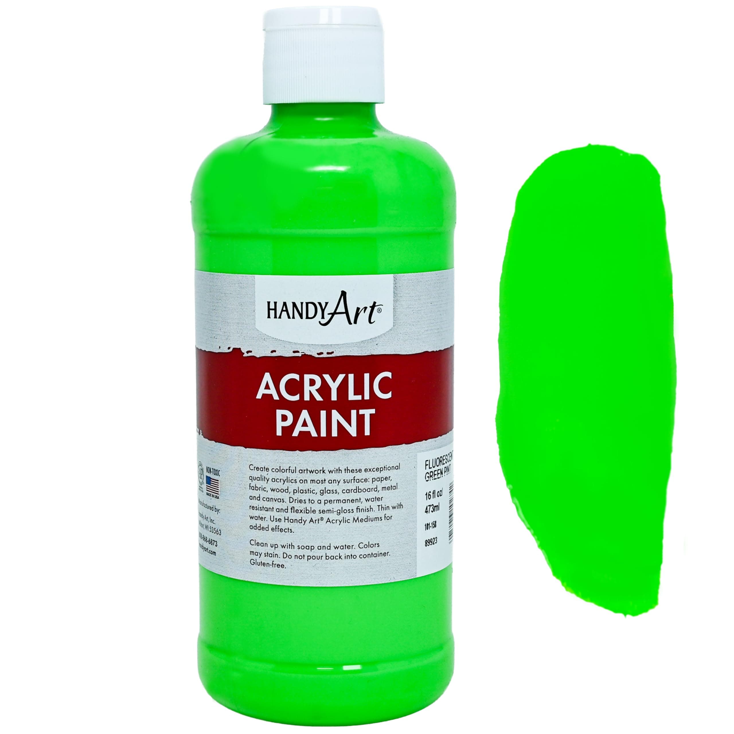 Student Acrylic Paint 16 ounce, Fluorescent Green