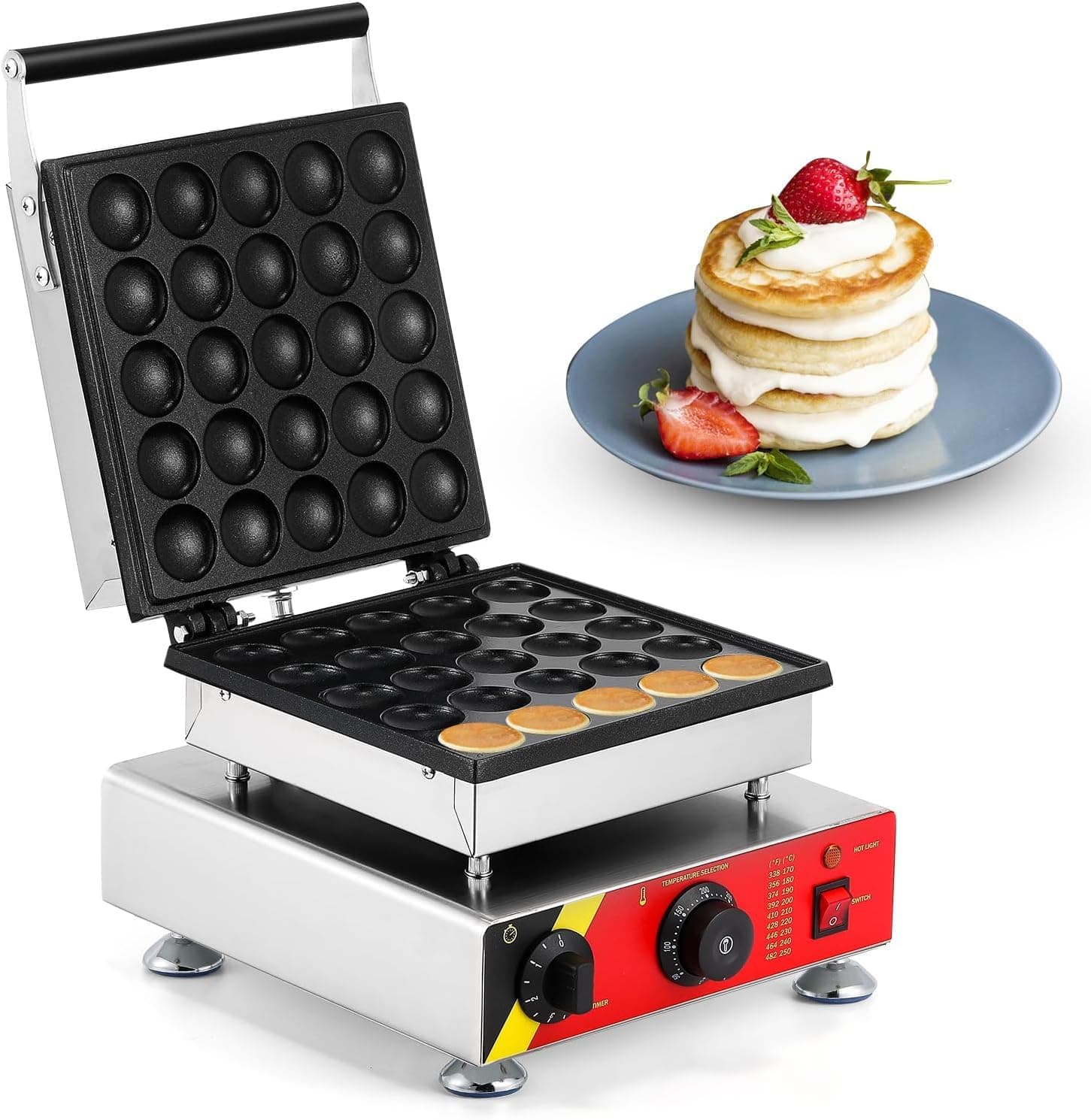 Heavy Duty Mini Pancake Maker with Upper Heater