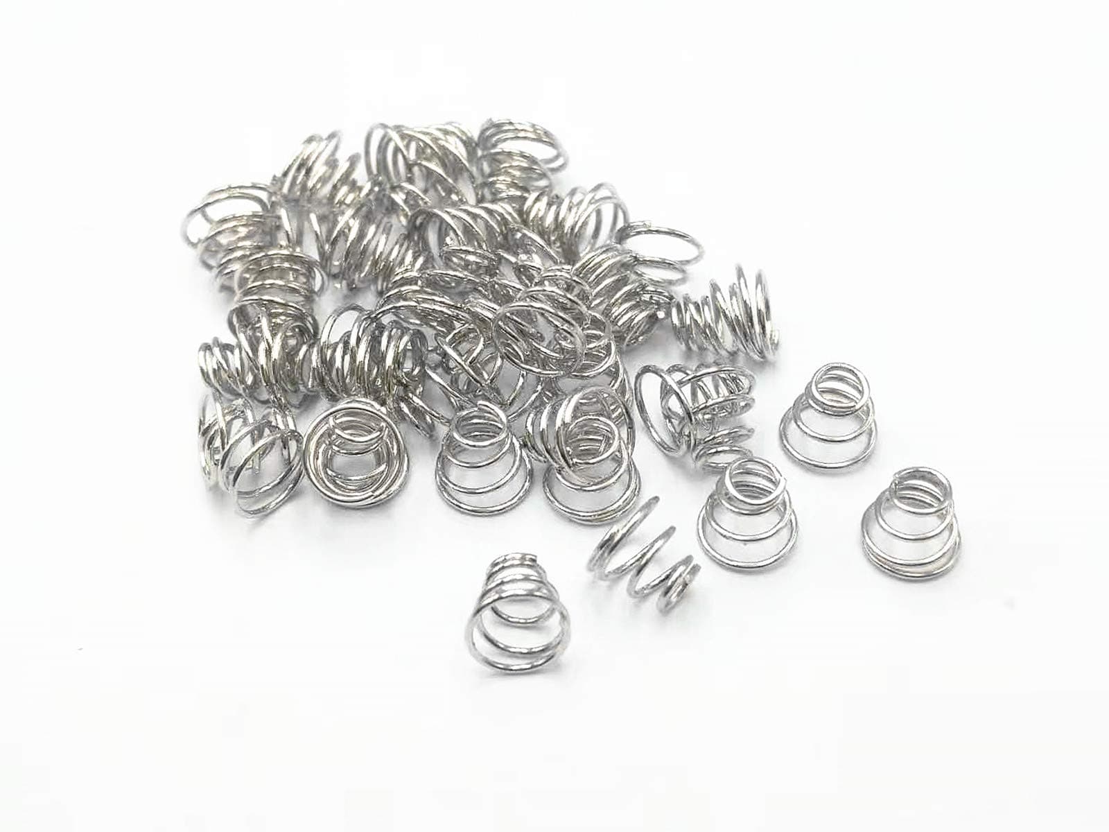 XJS Metal Taper Conical Compression Spring Silver Tone 6x3.5x5mm 50 pcs