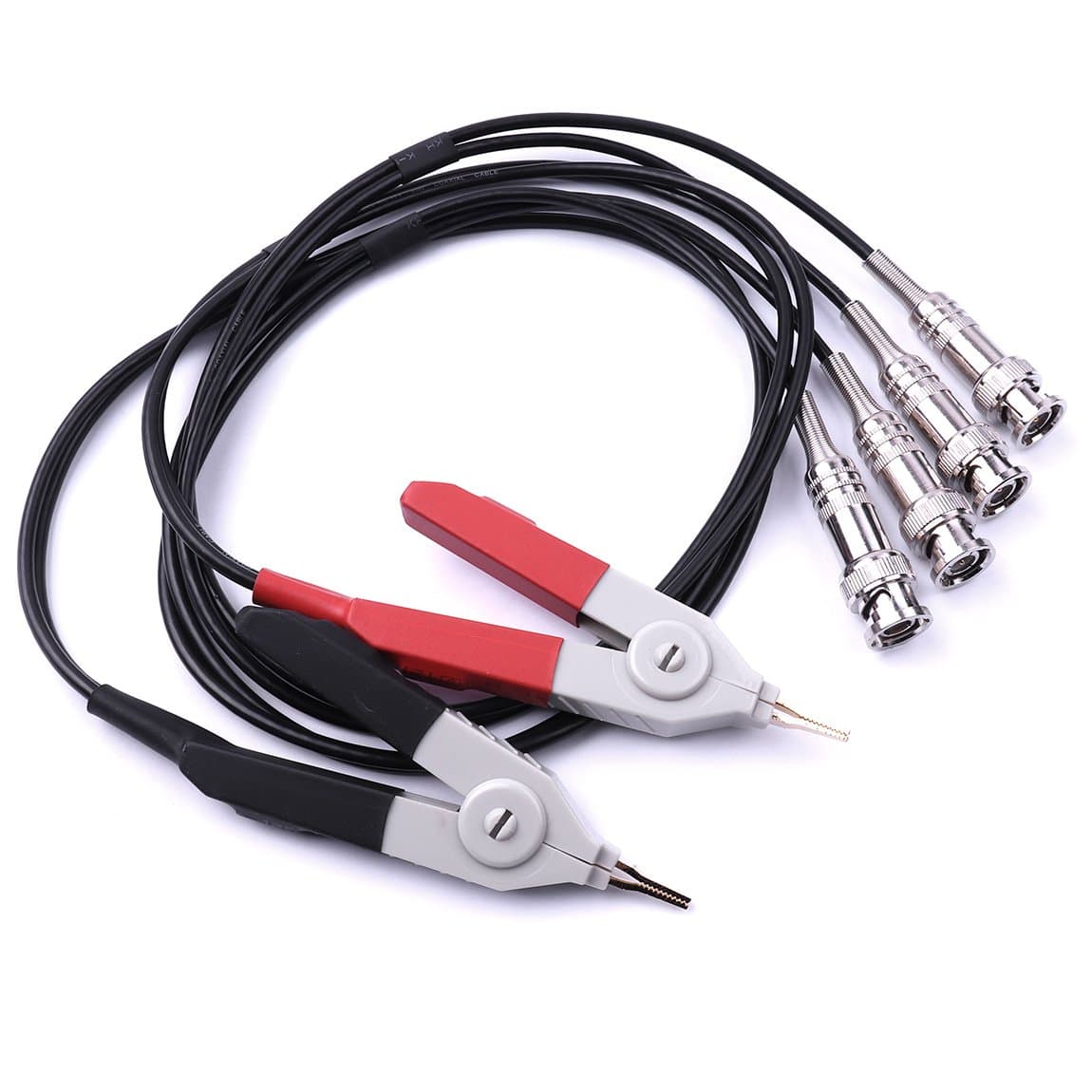 ATOPLEE 2pcs LCR Meter Test Leads Lead Clip Cable Terminal Probe Wires,with 4 BNC Electrician Test Leads Kit,Digital Electrical Test Probes Set for LCR Meter Multimeter