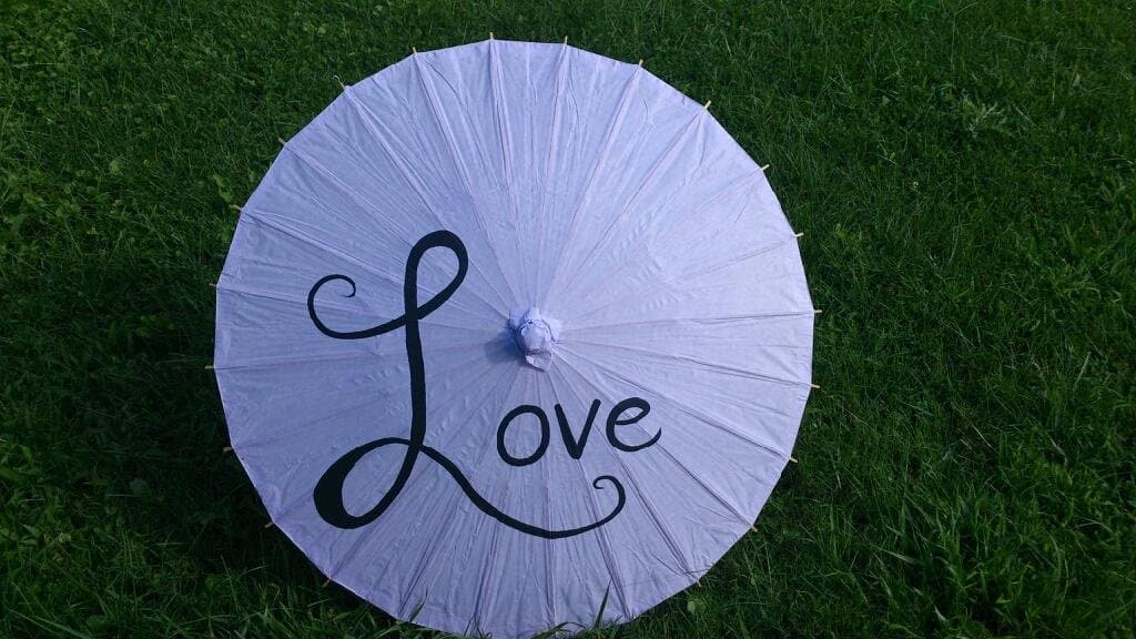 Love Wedding Paper Parasols