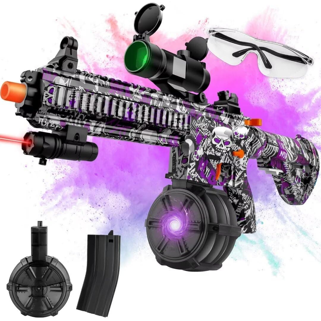 Large Gel Splatter Blaster for Orbeez with Goggles Suitable for Backyard Fun and Outdoor Team Shooting Games, Over 18+,Purple