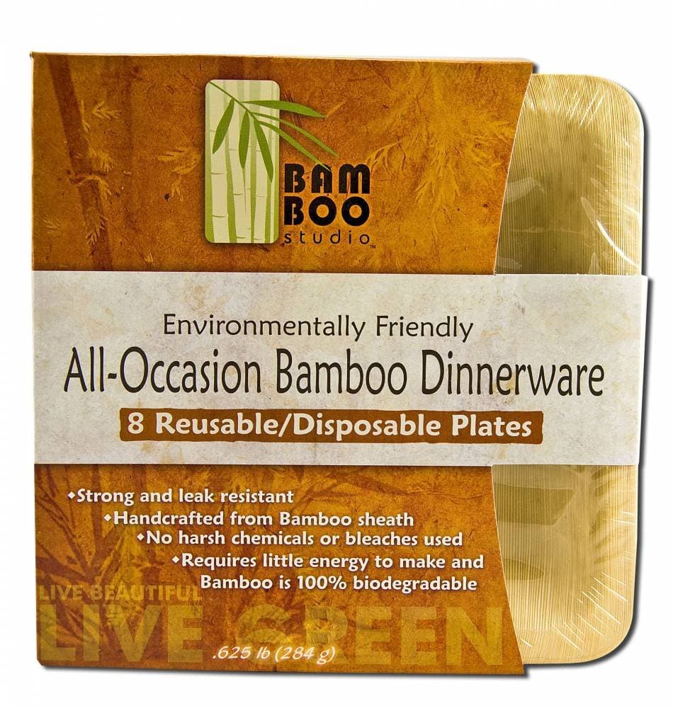 Bamboo Studio 10 Square Inch Plate, 8-Pack, Natural Color
