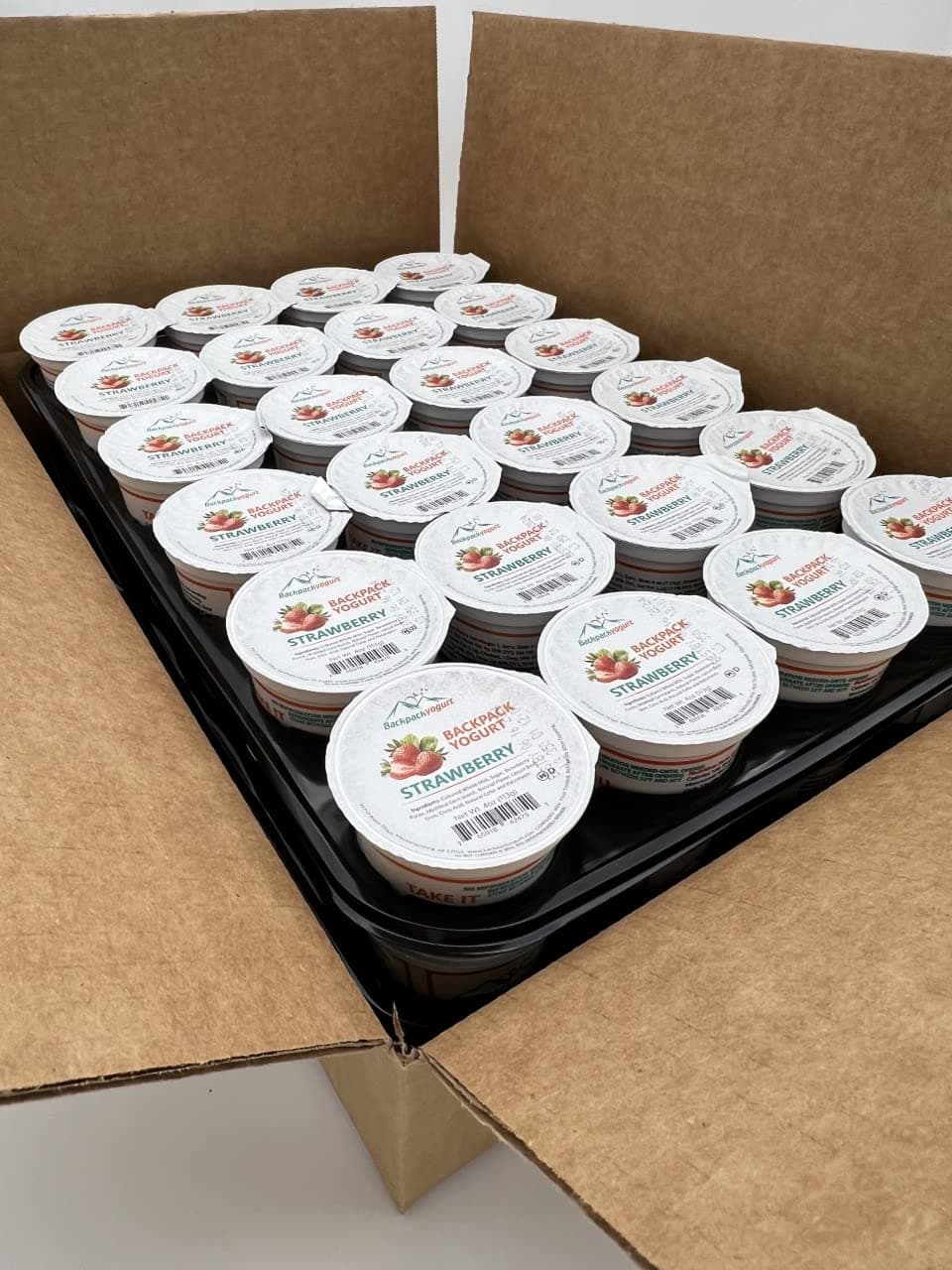 Backpack Yogurt, Strawberry 4 oz. (48 count) - Real Fruit Yogurt - No Fridge Needed - Kosher Certified - Gluten Free Snack For All Ages.