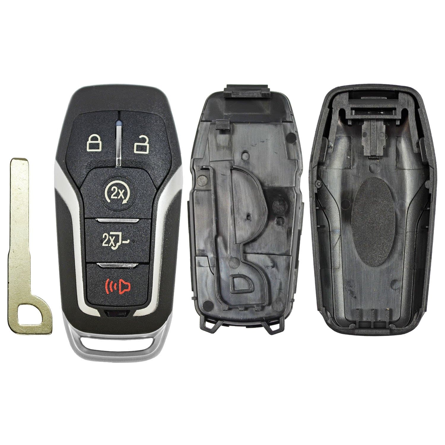 qualitykeylessplus Bundle Replacement Remote Case, Button Pad and Uncut Blade for Ford remotes with FCC ID: M3N-A2C31243300 (1)