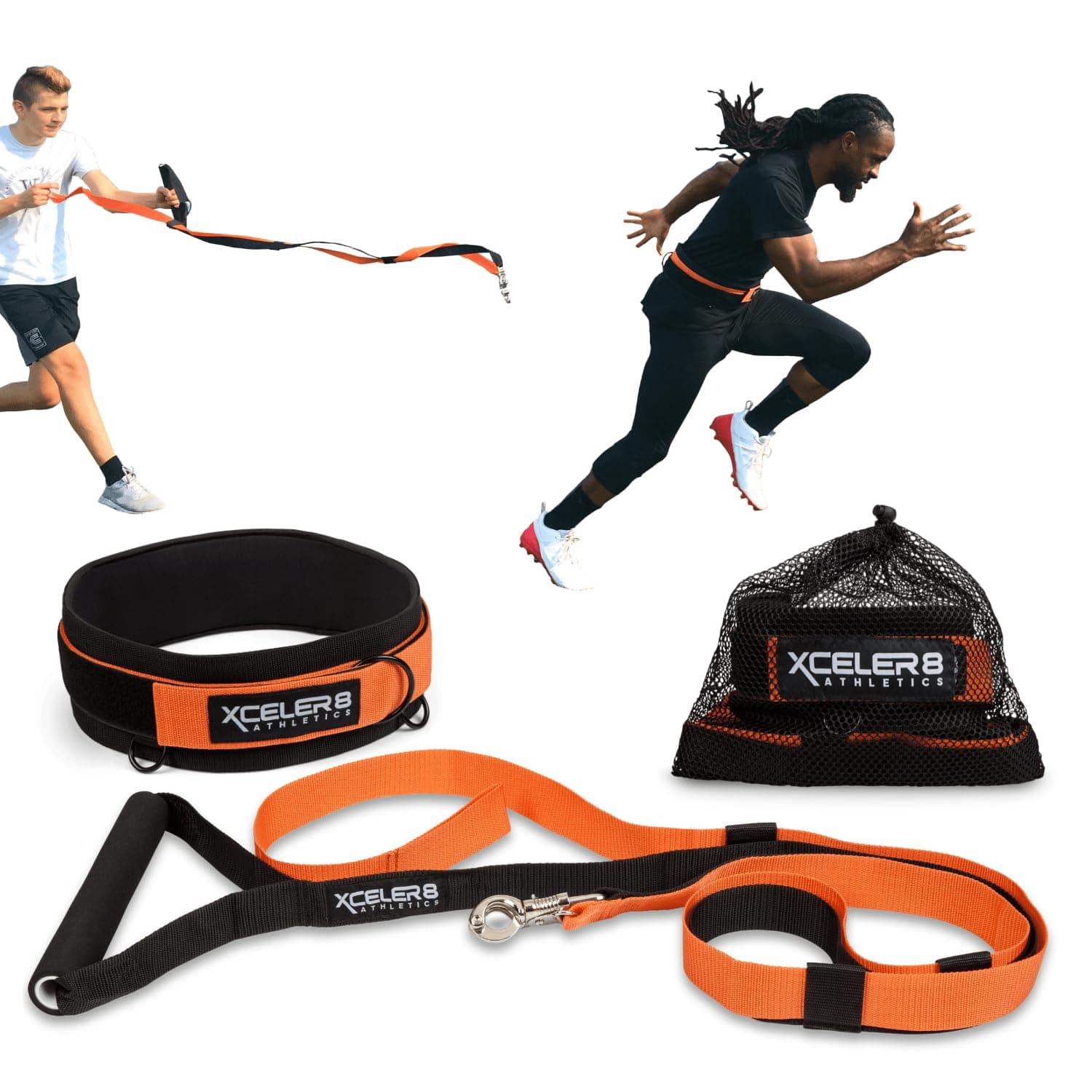 XCELER8 Athletics X-PLOSIVE Speed Training Kit | Overload Running Resistance & Release | Harness & Resistance Band, Speed and Agility Equipment: Sprint and Football, Basketball, Soccer | Youth and Adu