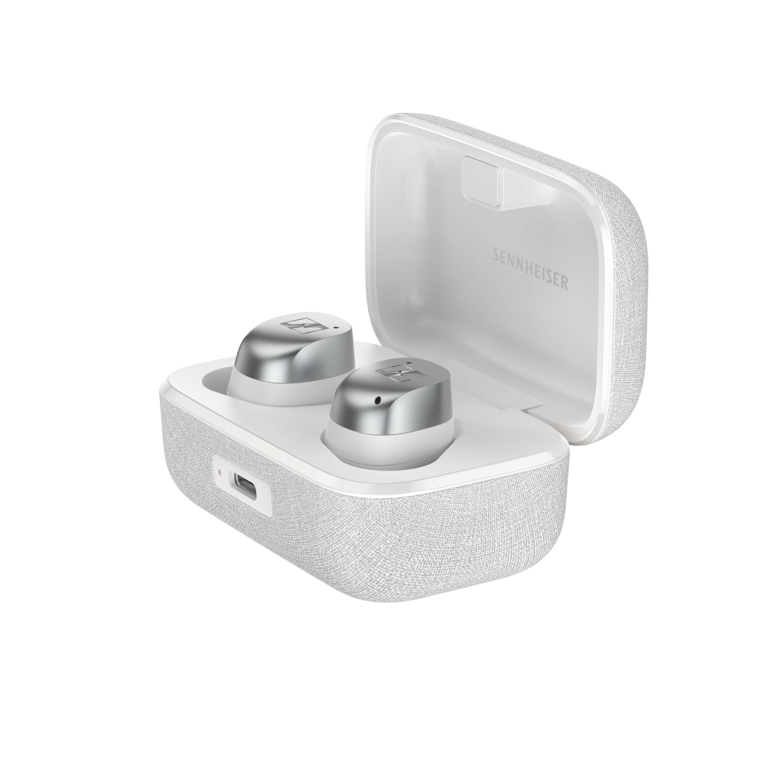 Sennheiser Momentum True Wireless 4 Smart Wireless Earbuds, Bluetooth 5.4, Clear Sound, Noise Cancelling Earphones, Comfortable Design, 30 Hour Battery, Adaptive ANC LE Audio Auracast - White Silver
