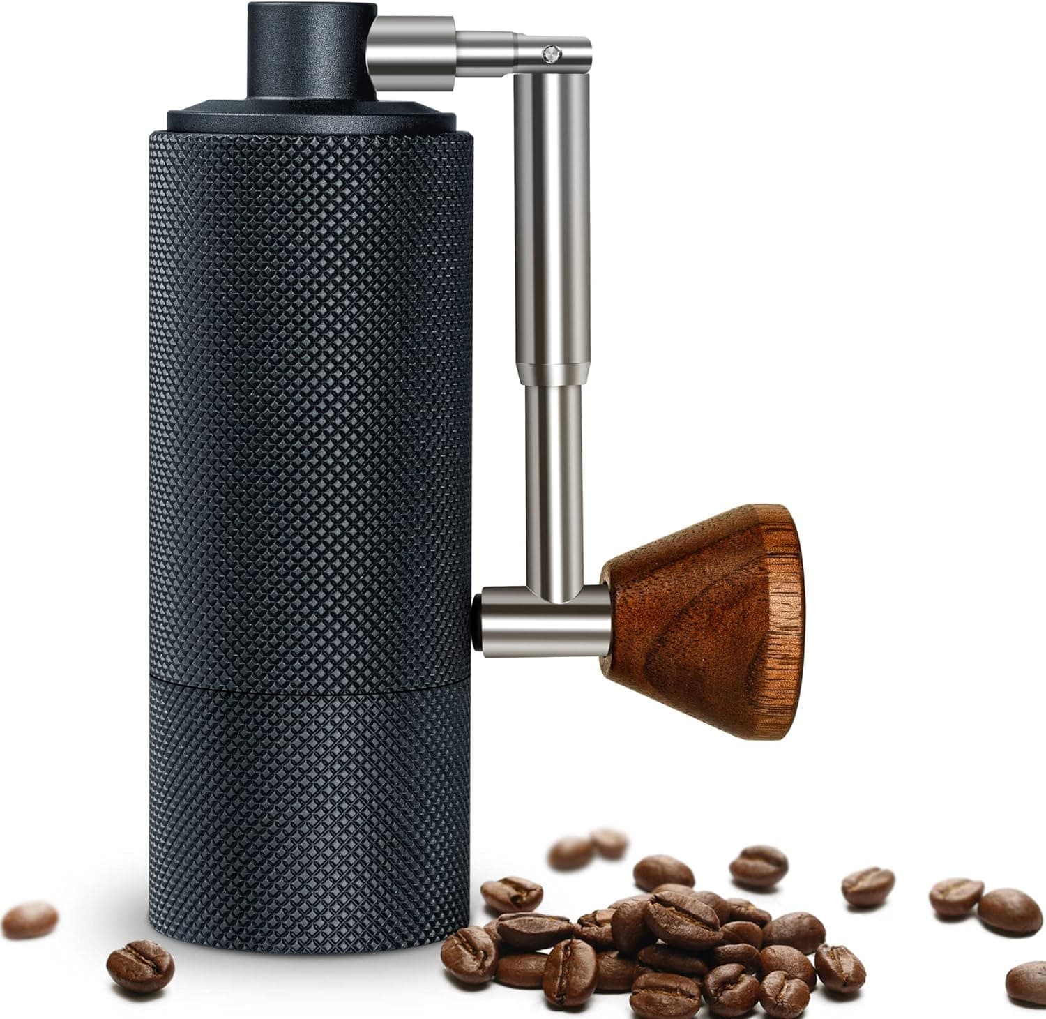 TIMEMORE NANO Manual Coffee Grinder with Foldable Handle, Small Hand Coffee Grinder with Stainless Steel Conical Burr and Adjustable Setting, for Espresso to French Press(Black)
