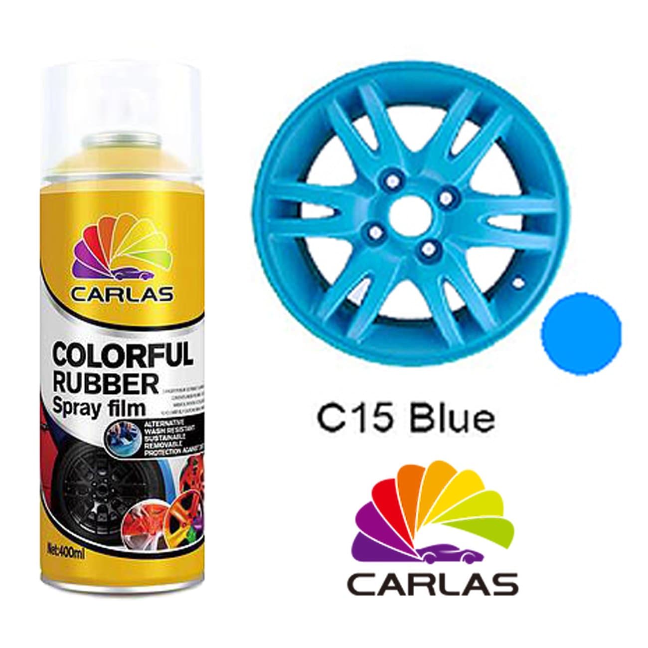 Carlas 'COLOURFUL RUBBER' Spray Paint - BLUE 400ml Can