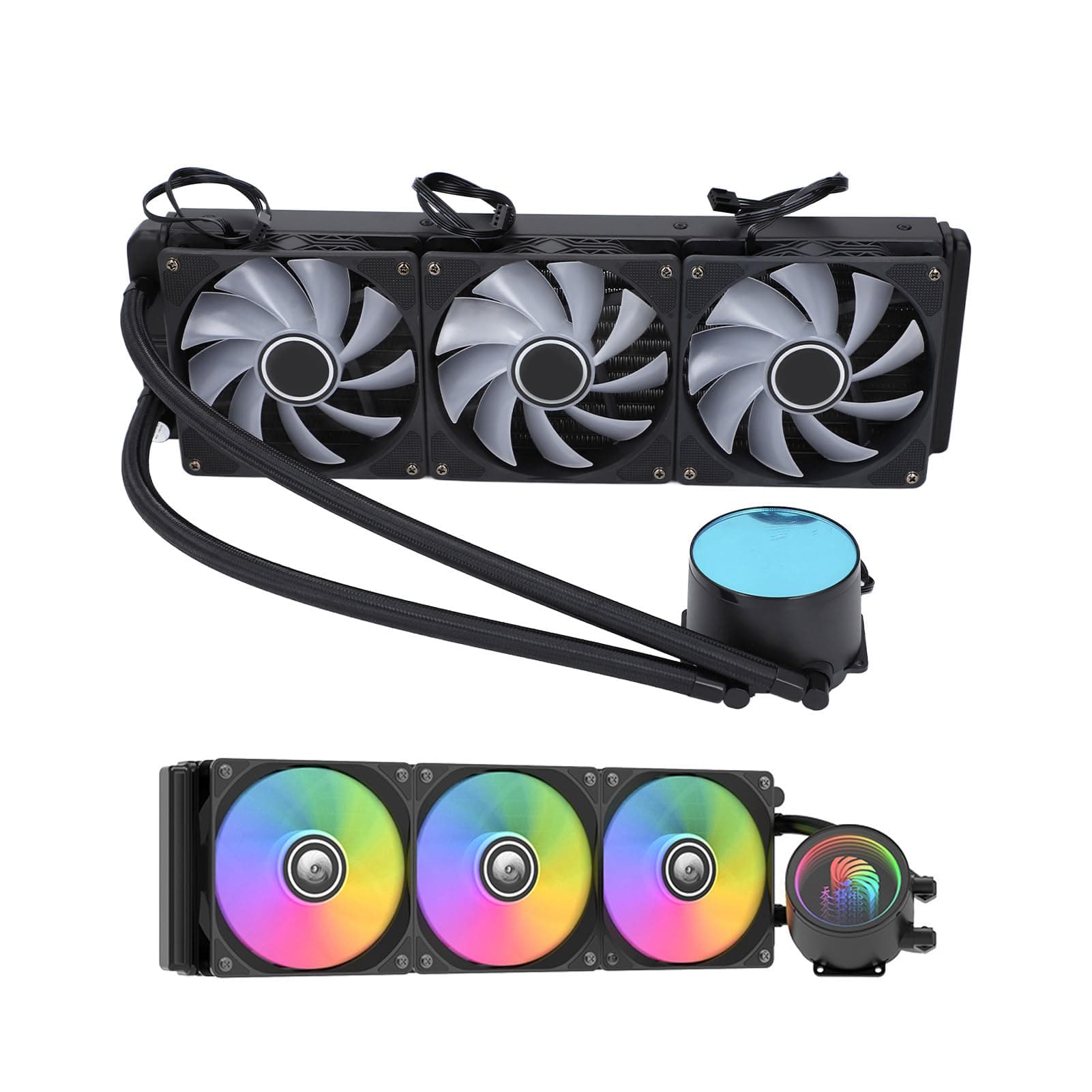 Bewinner Liquid CPU Cooler, ARGB 360mm CPU Radiator Fan Cooler, PWM Control Computer Liquid Cooling System for LGA 1700 1200 115X