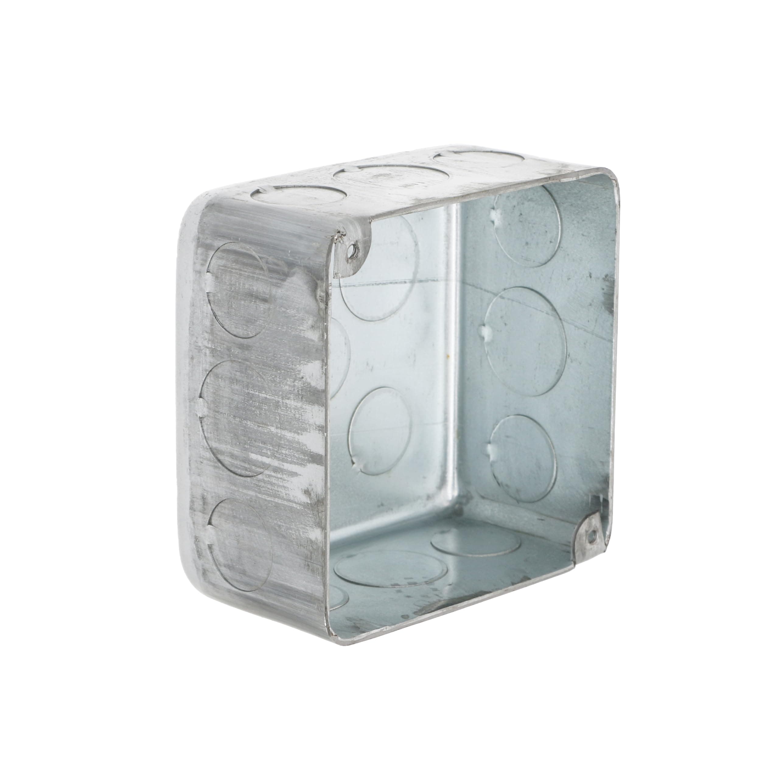 Hubbell-Raco 239 4 in. Square Plenum Box, Eleven 1/2 and Five 3/4 in. Knockouts, Drawn, 2-1/8 in. Deep, Gray