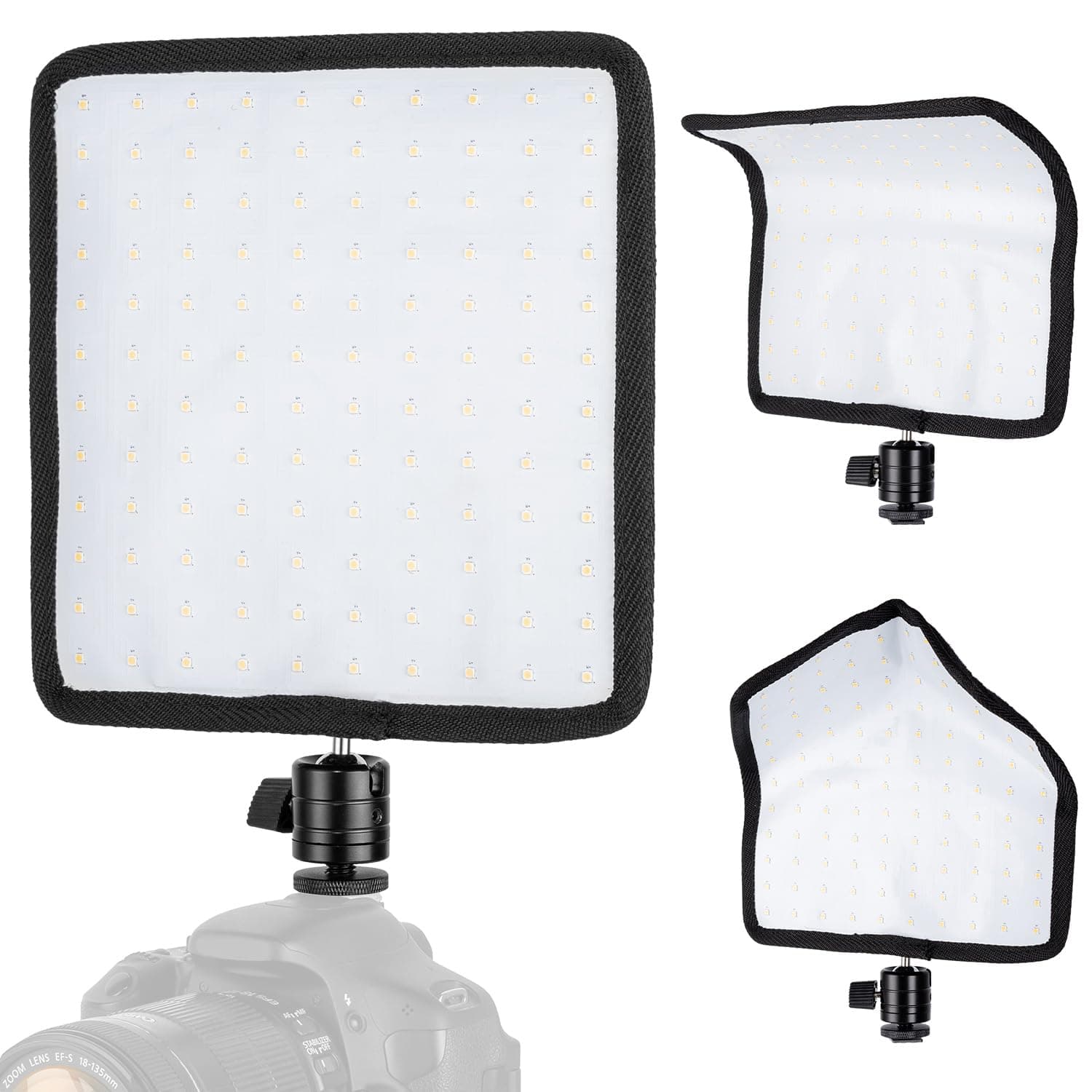 Fomito Falconeyes RX-8Ts Foldable Flexible LED Light Panel Kit 5600K CRI95 On-Camera Lamp Daylight Splash-Proof for Video Studio Photography Lighting
