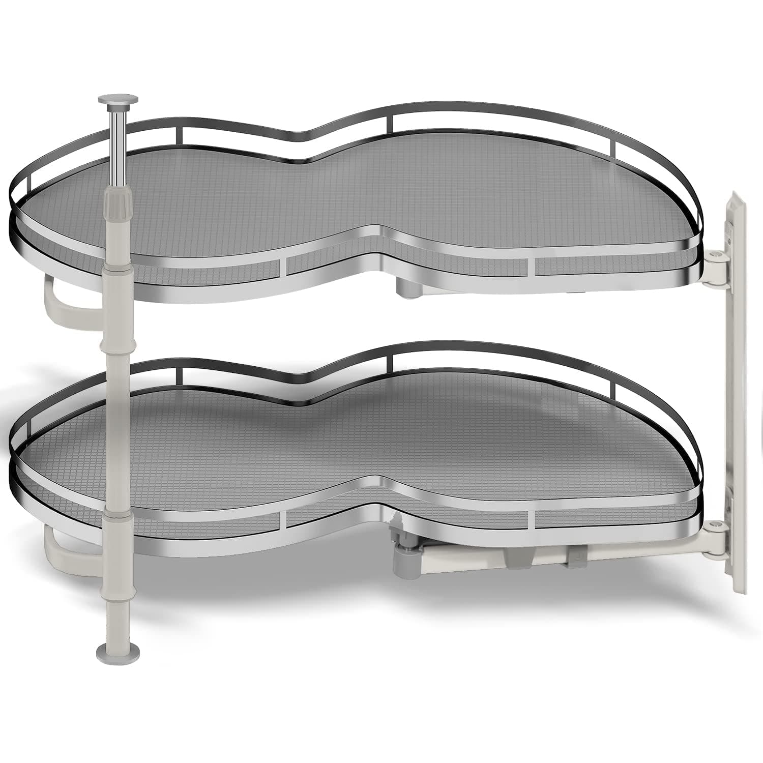 Blind Corner Cabinet Pull Out Organizer, Soft Close Swing Right Pull Out Cabinet Organizer 30inch, Corner Cabinet Lazy Susan for Blind Shelf, 2 Tiers Tray, Adjustable Height