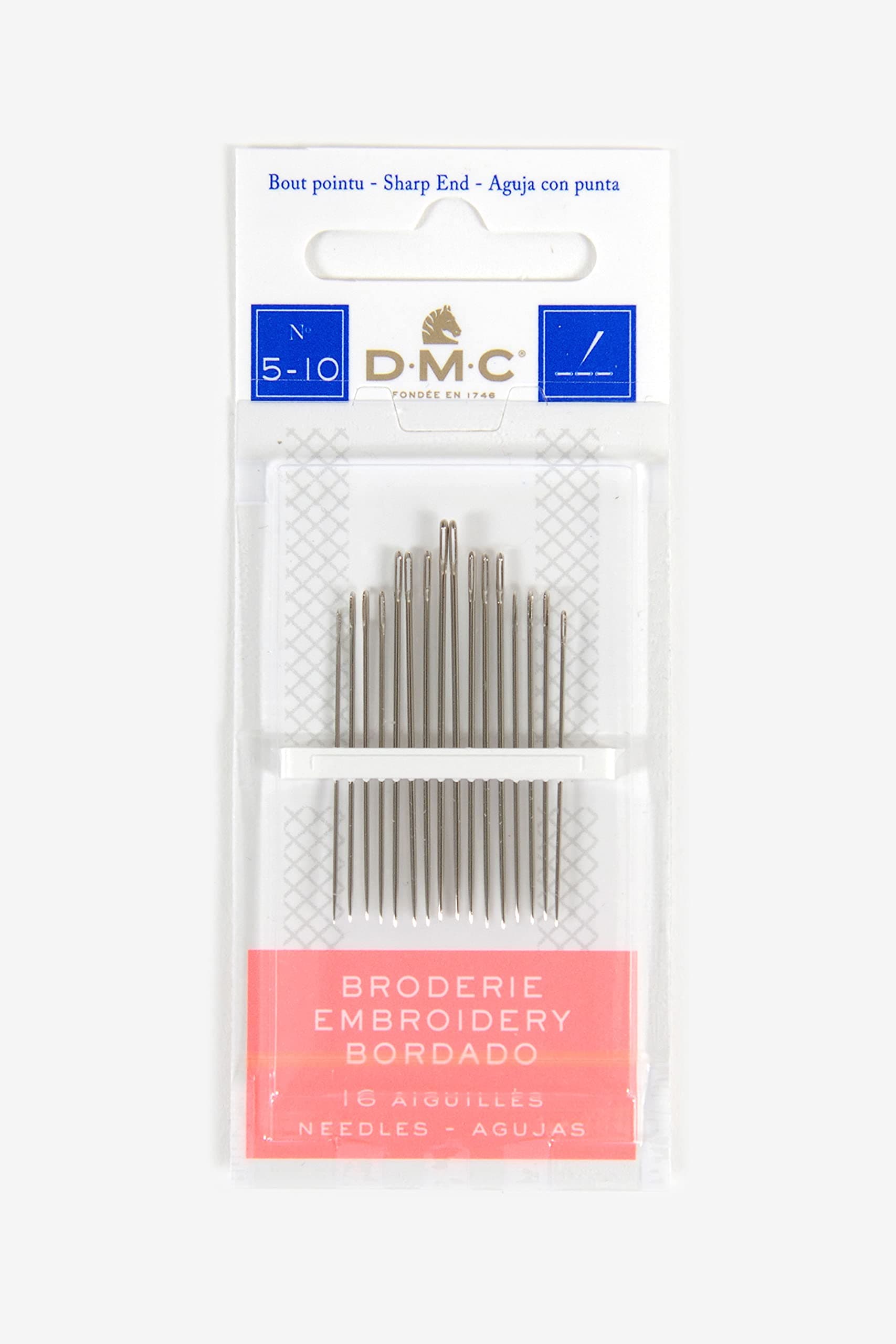 DMC 1765-5/10 Embroidery Hand Needles, 16/pkg