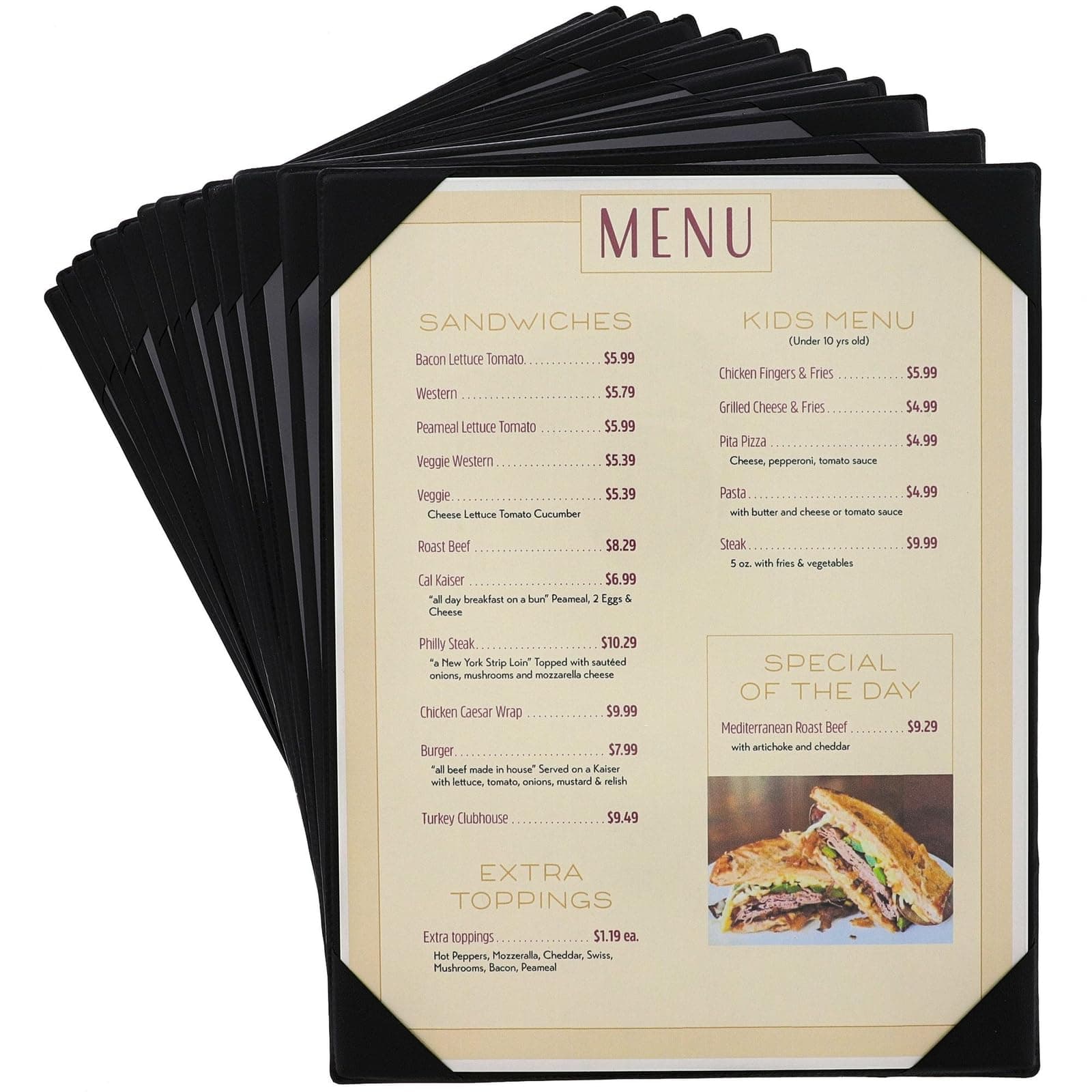 Juvale Black Restaurant Menu Cover Holders (12 Pack)