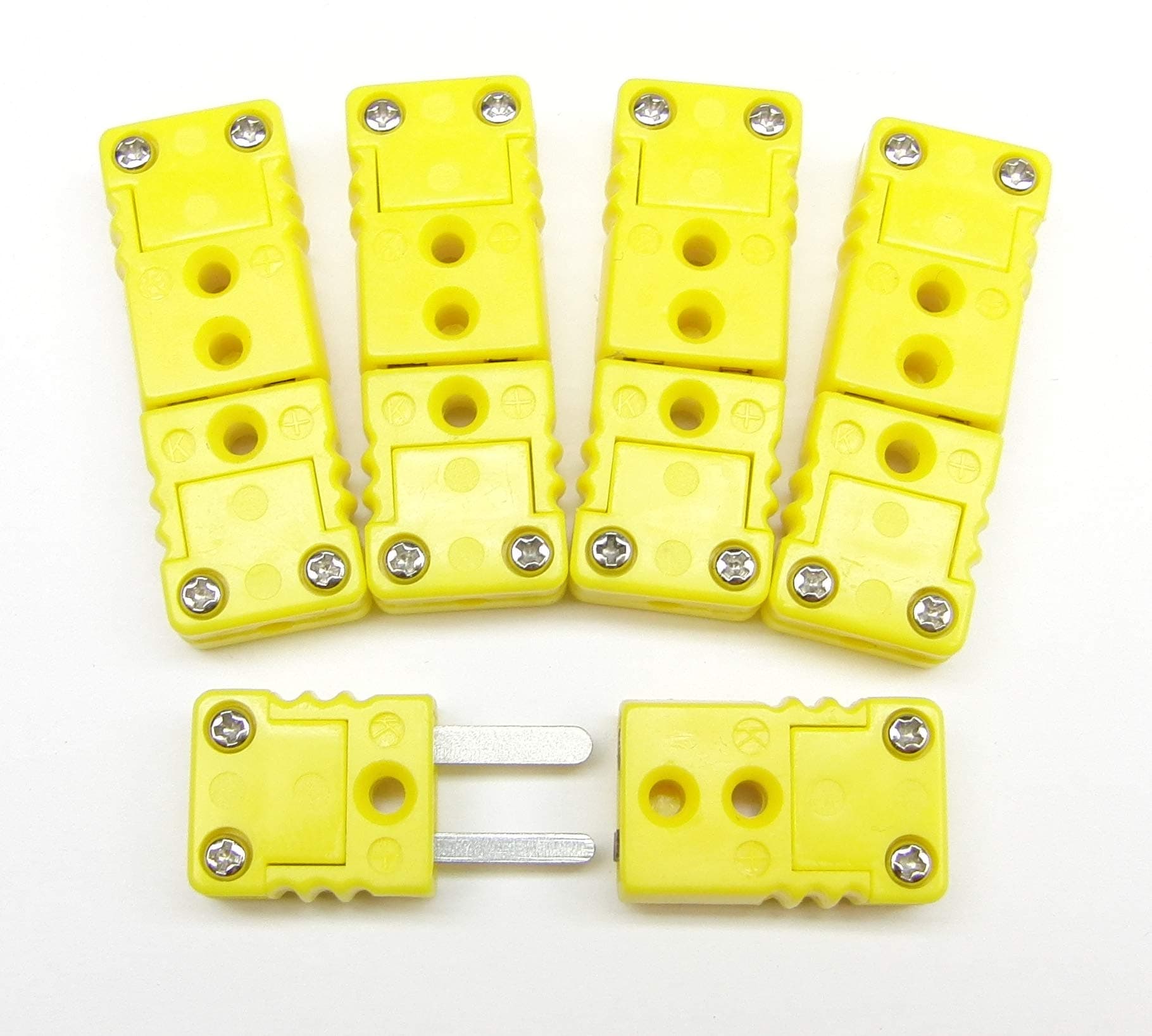 Mini K-Type Thermocouple Wire Connector, Cable Connector, 5 Sets Pairs Male and Female Plugs