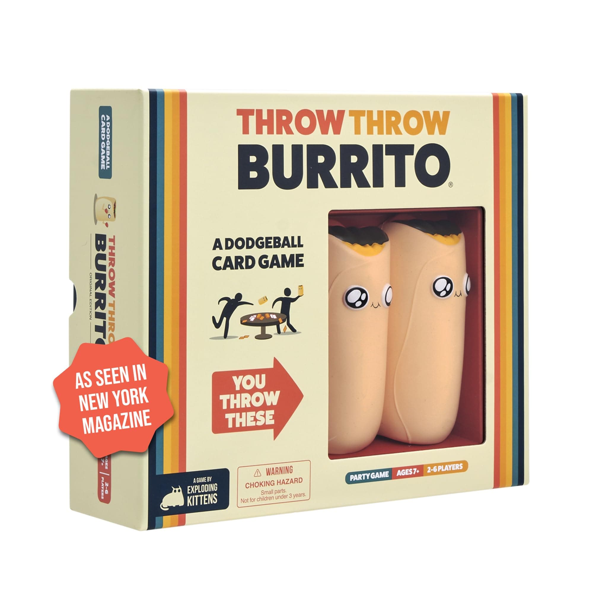 – Exploding Kittens - Presents Throw Throw Burrito - A Dodgeball Card Game - Family Card Games for Adults, Teens & Kids - 2-6 Players - Ages 7 and Up - 120 Cards