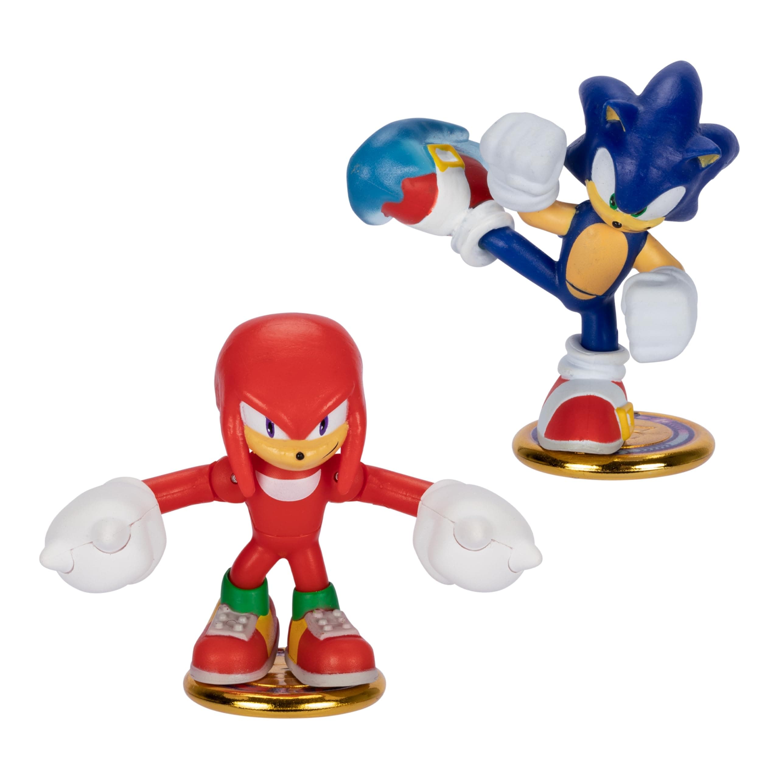 Sonic The Hedgehog Versus Pack with Sonic and Knuckles, Mini Collectable Battling Action Warriors, 2.25 Inches Tall, Contains 2 Battle Controllers