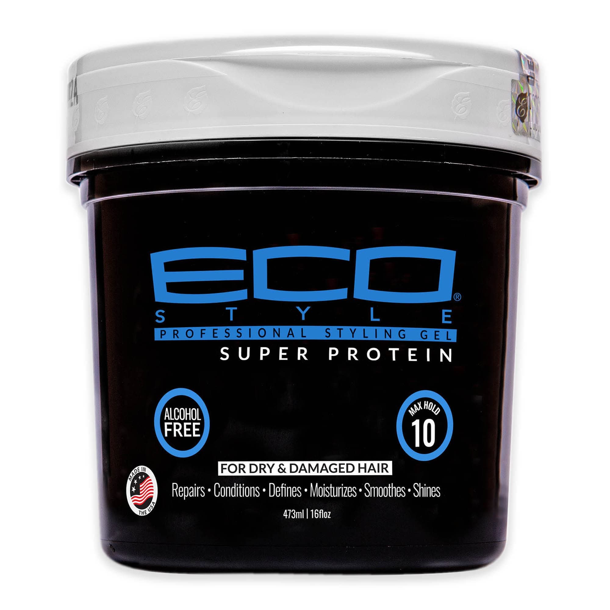 Eco Style (470ml) - Styling Gel Super Protein, Black, 470ml